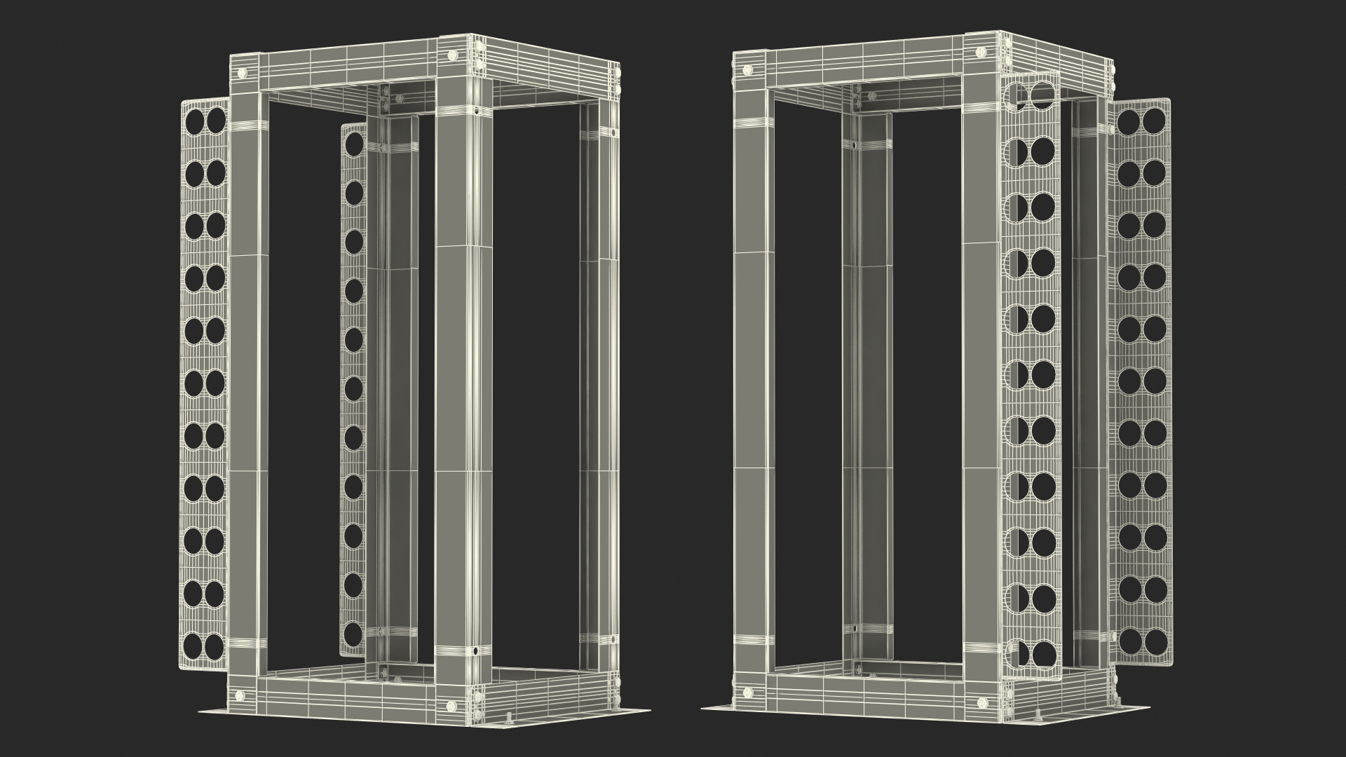 Open Frame Server Rack 30U Empty 3D