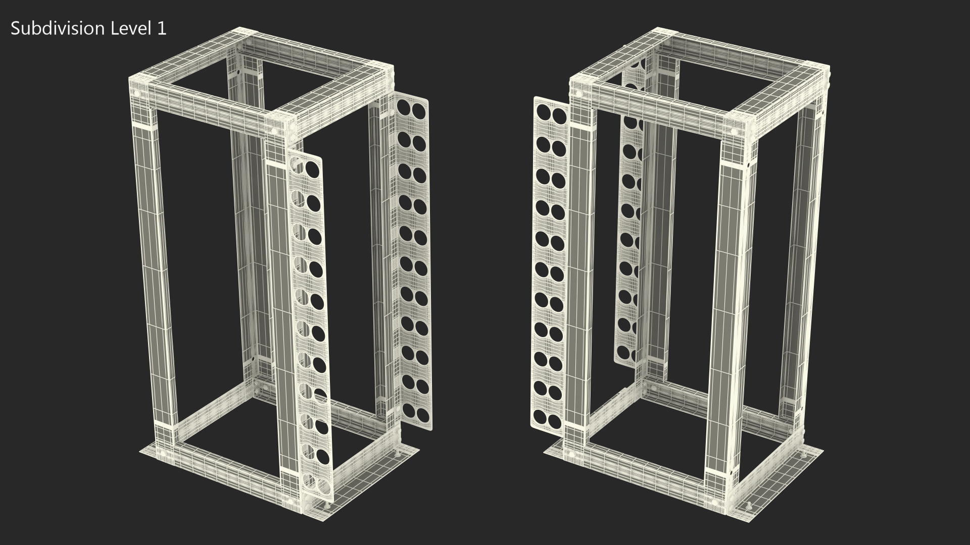 Open Frame Server Rack 30U Empty 3D