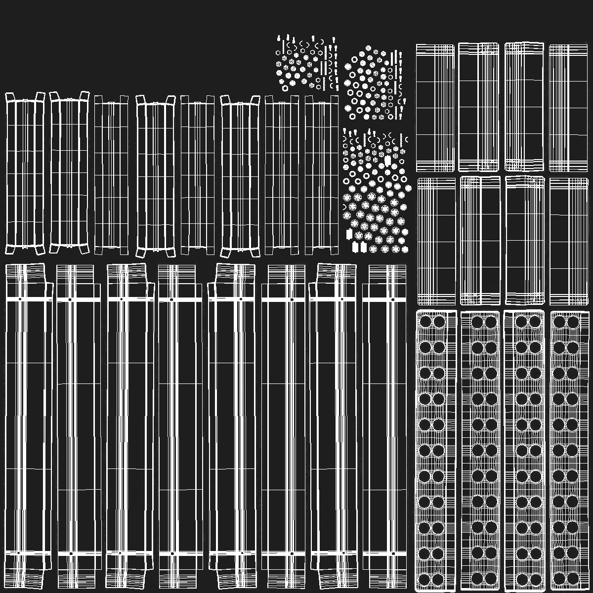 Open Frame Server Rack 30U Empty 3D