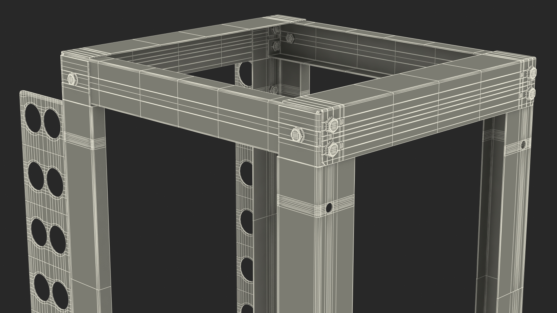 Open Frame Server Rack 30U Empty 3D