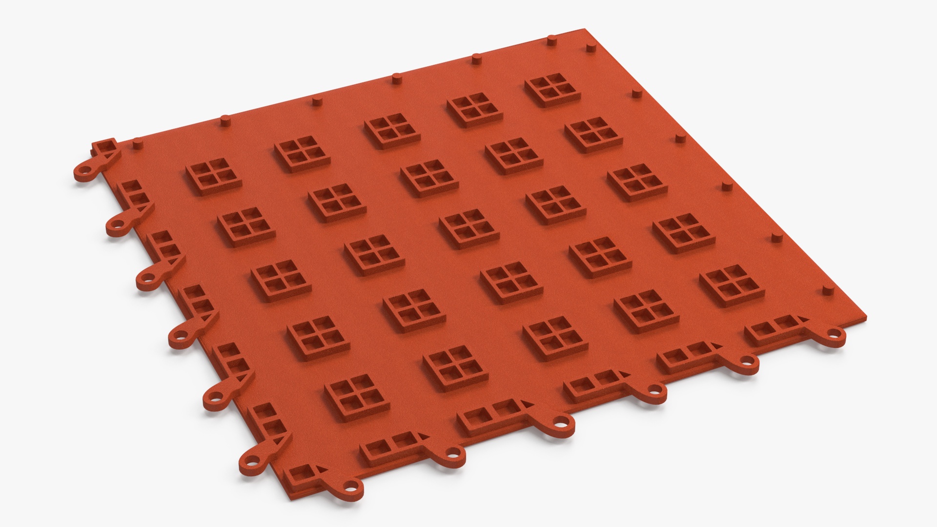 3D Interlocking Gym Floor Mat Orange model