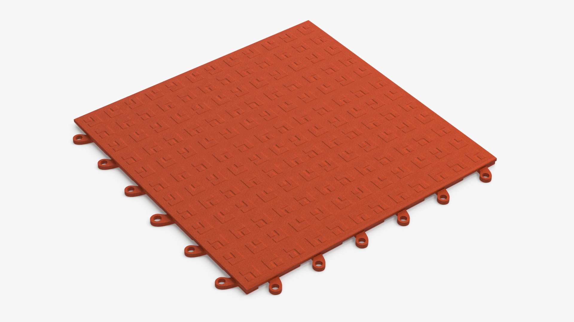 3D Interlocking Gym Floor Mat Orange model