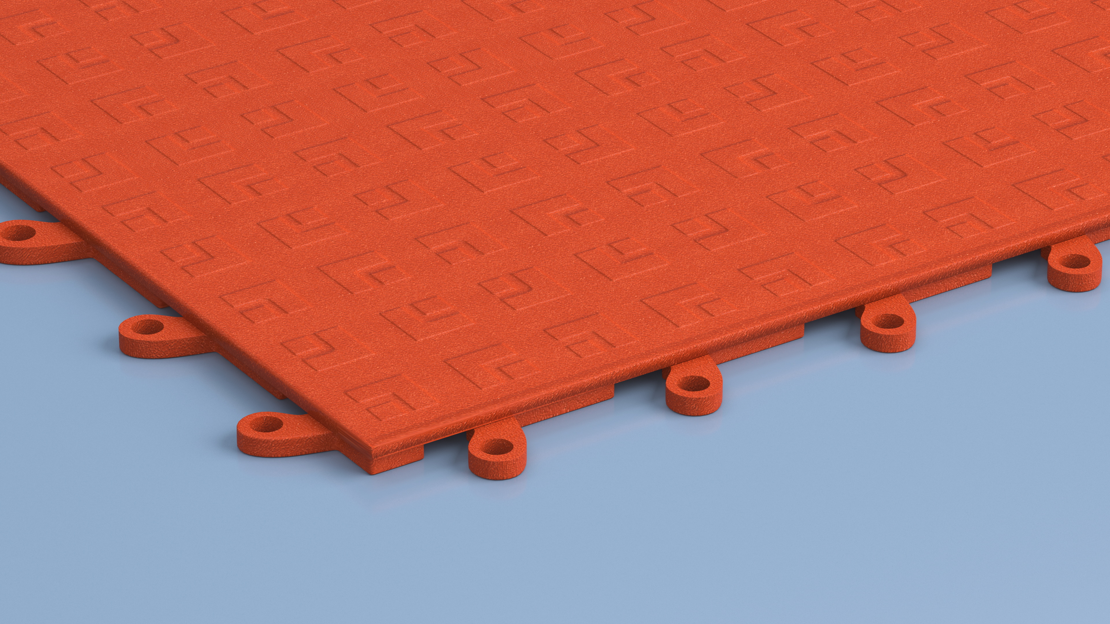 3D Interlocking Gym Floor Mat Orange model