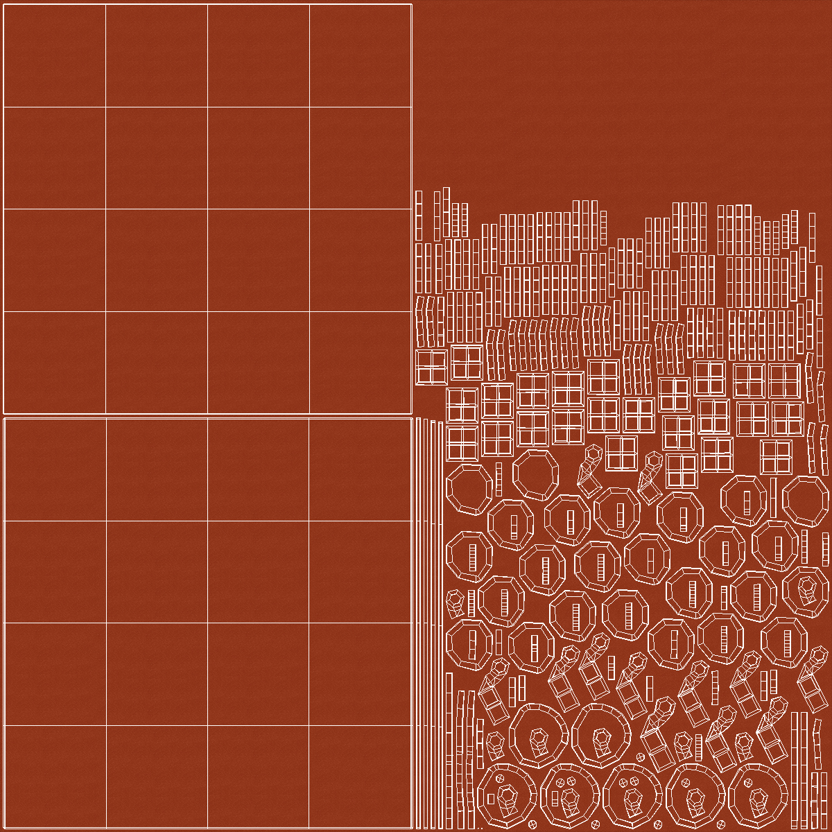 3D Interlocking Gym Floor Mat Orange model