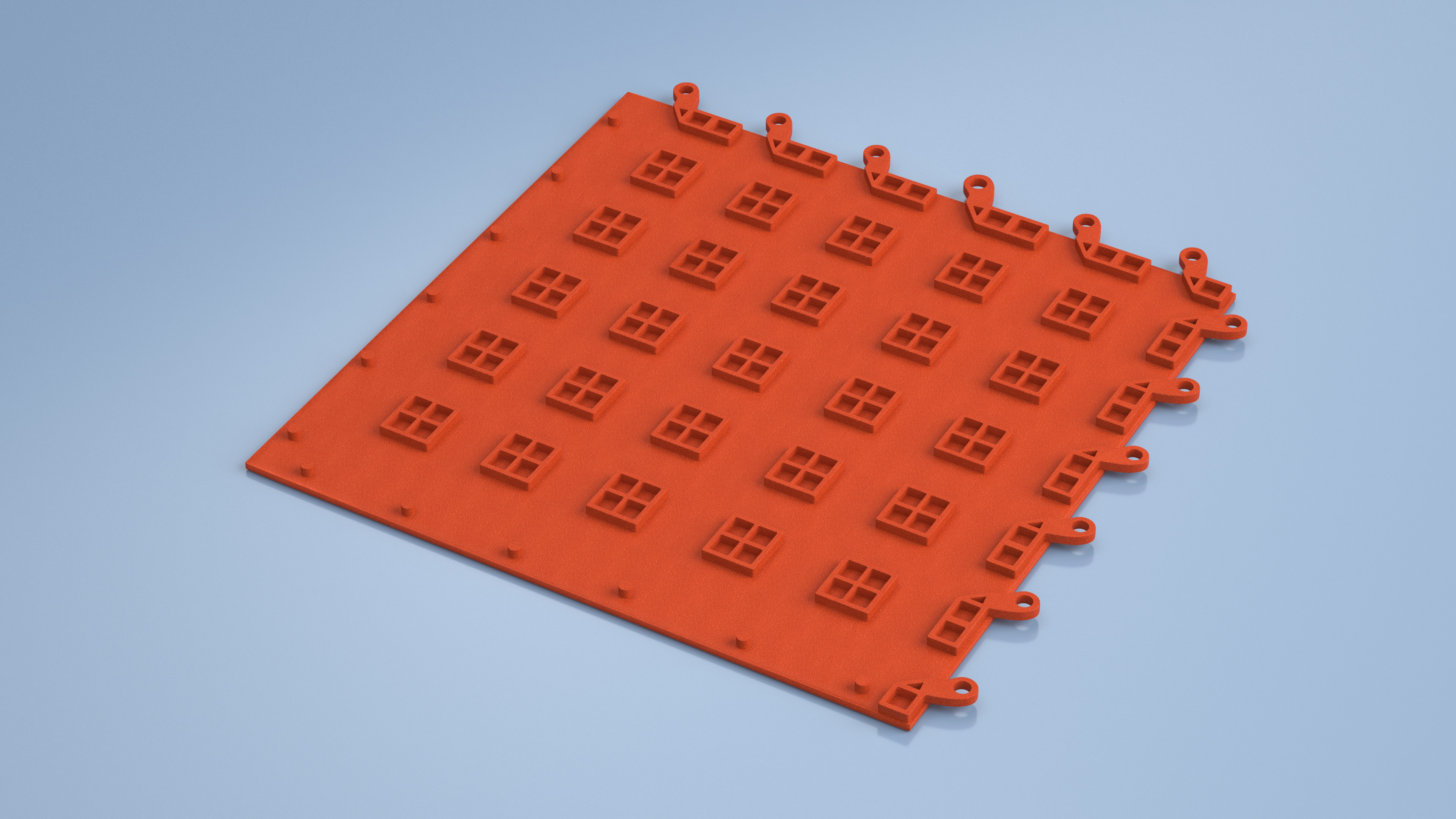 3D Interlocking Gym Floor Mat Orange model