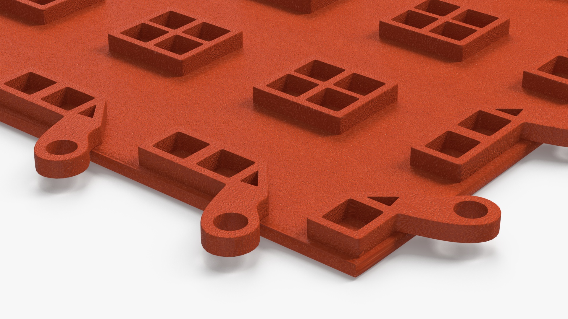 3D Interlocking Gym Floor Mat Orange model