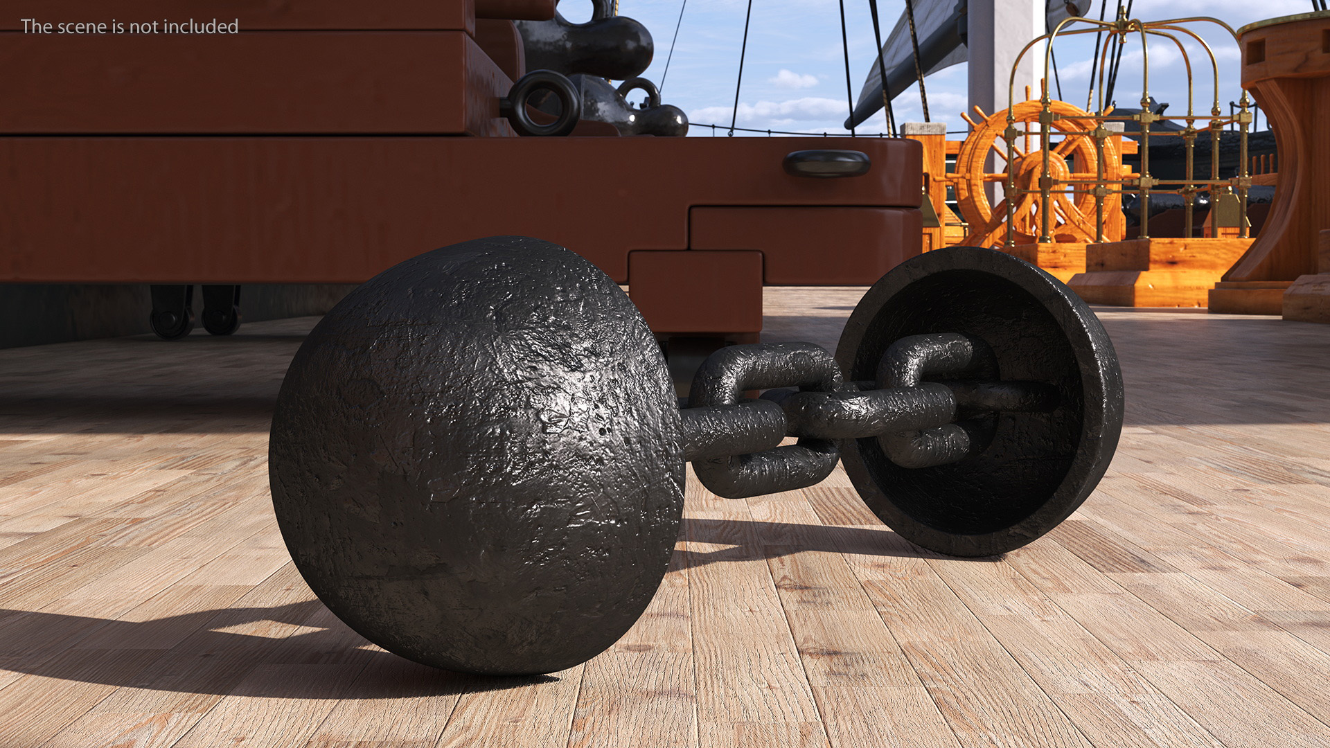 3D model French Chain Shot Cannon Projectile