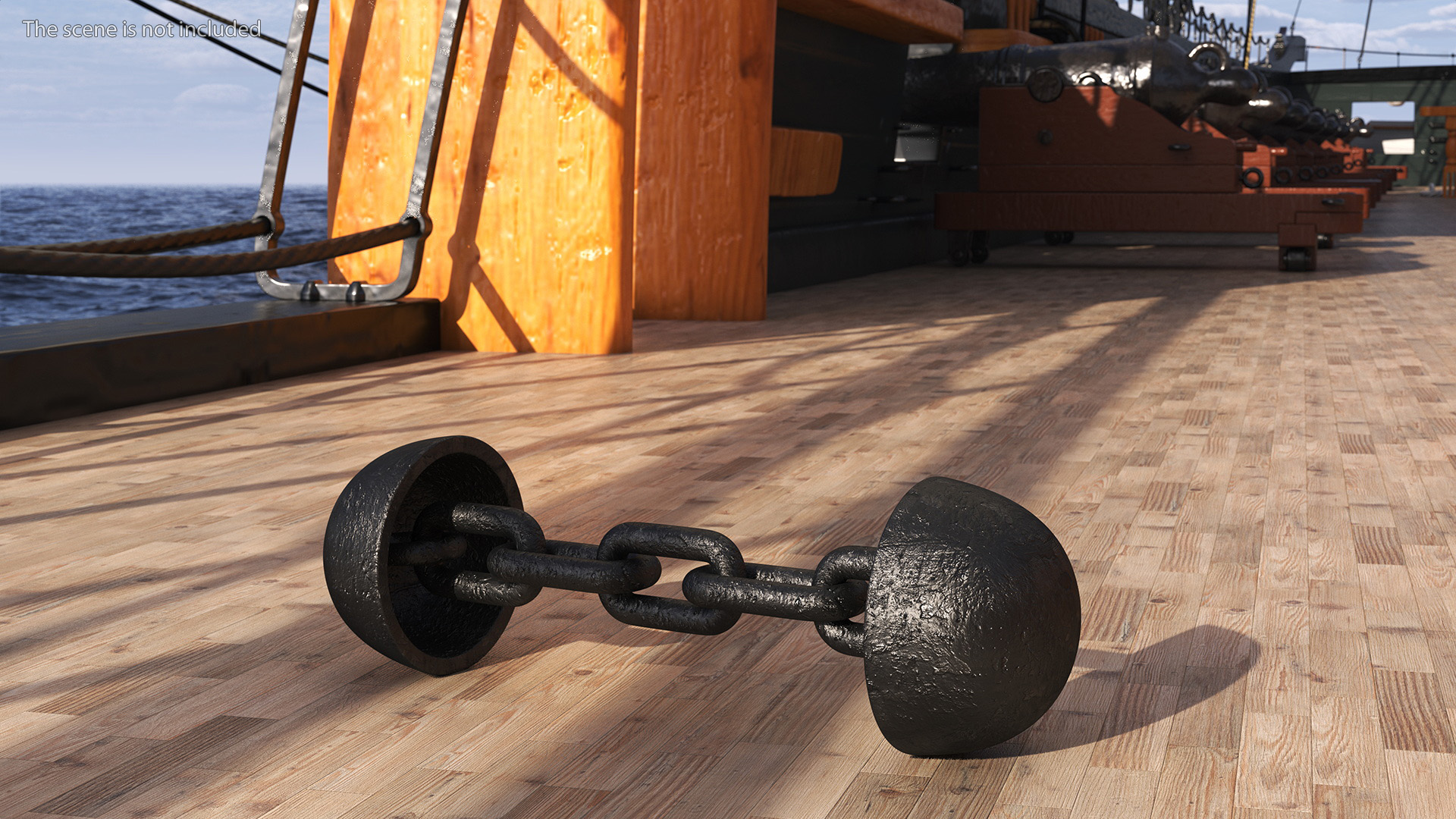 3D model French Chain Shot Cannon Projectile