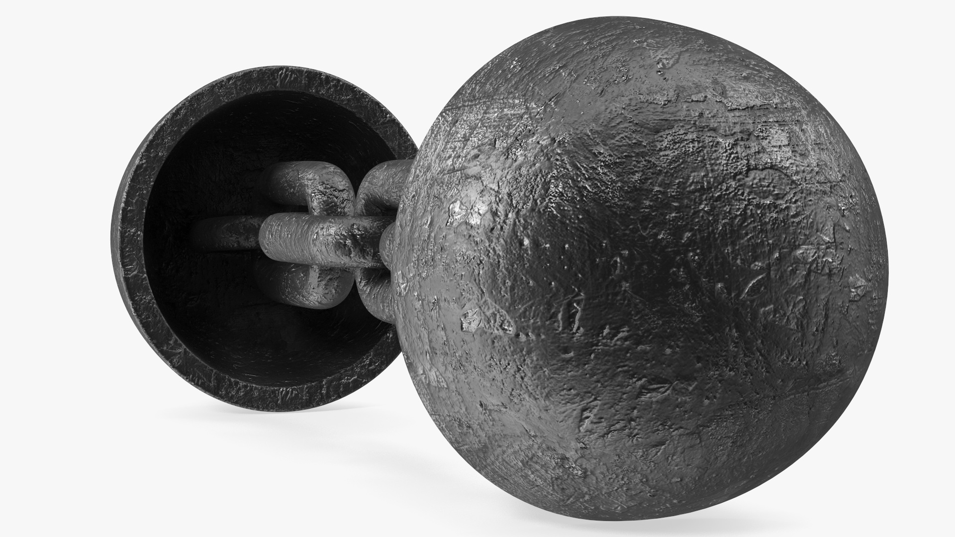 3D model French Chain Shot Cannon Projectile