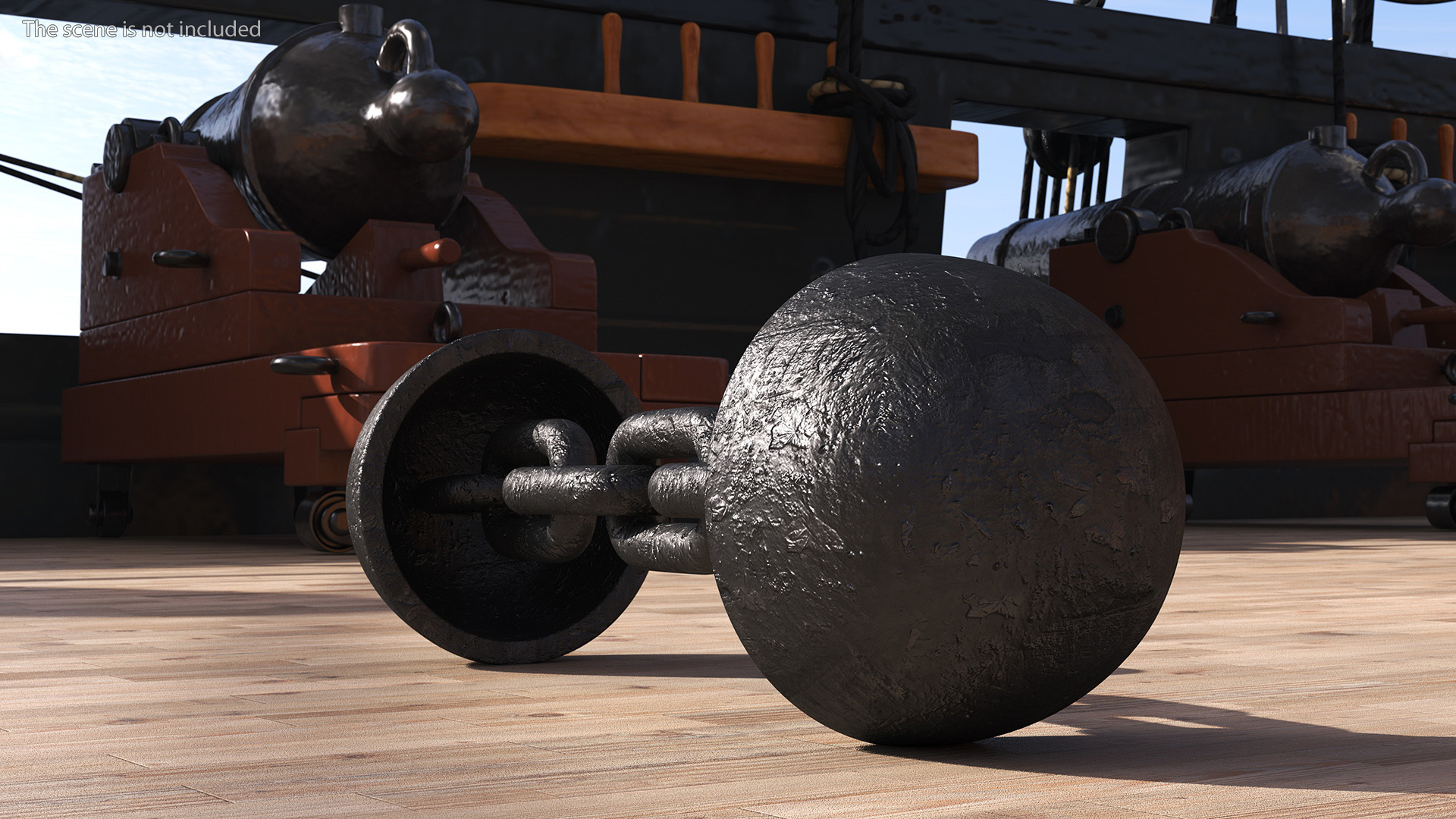 3D model French Chain Shot Cannon Projectile