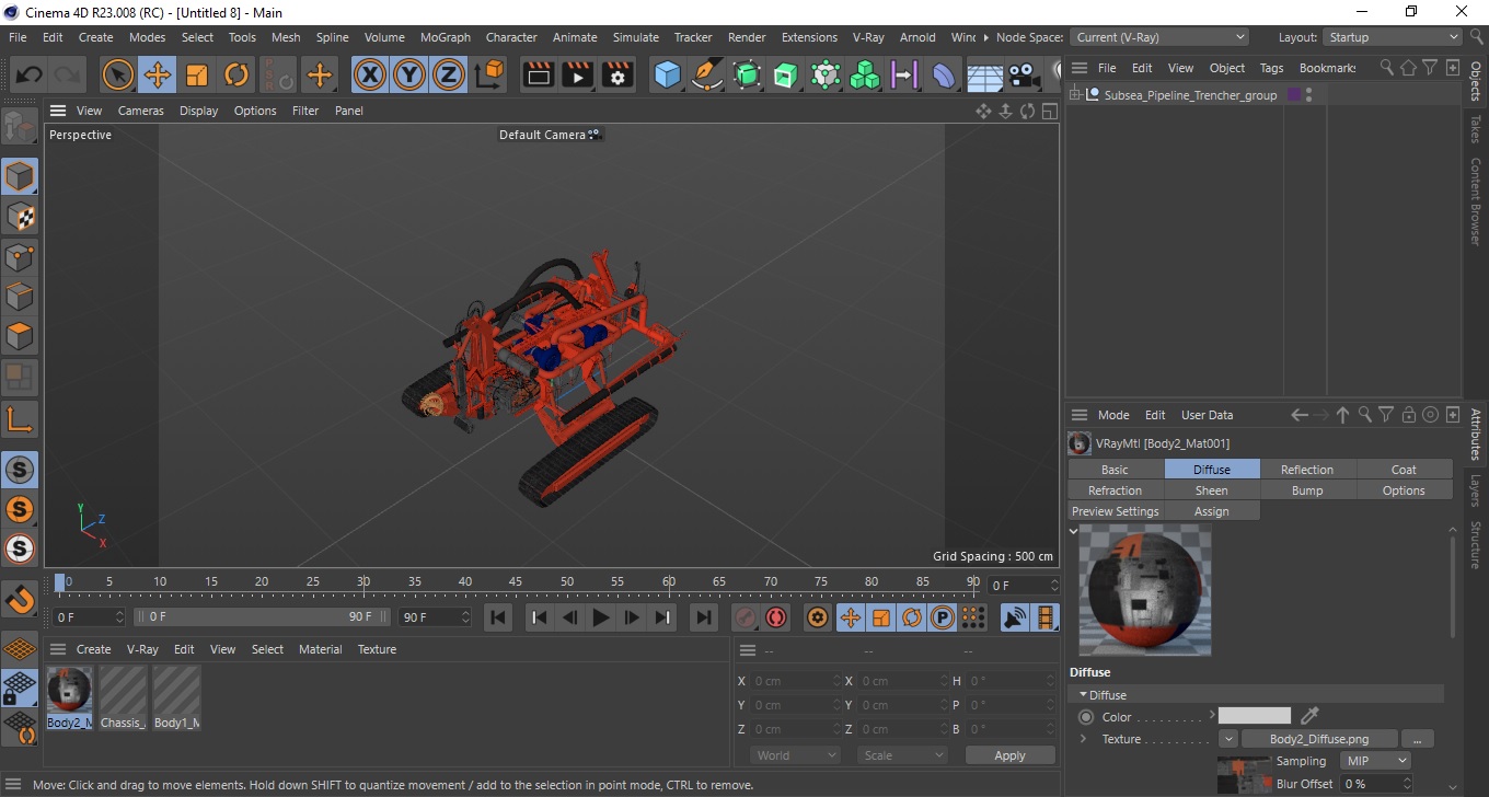 Subsea Pipeline Trencher 3D model