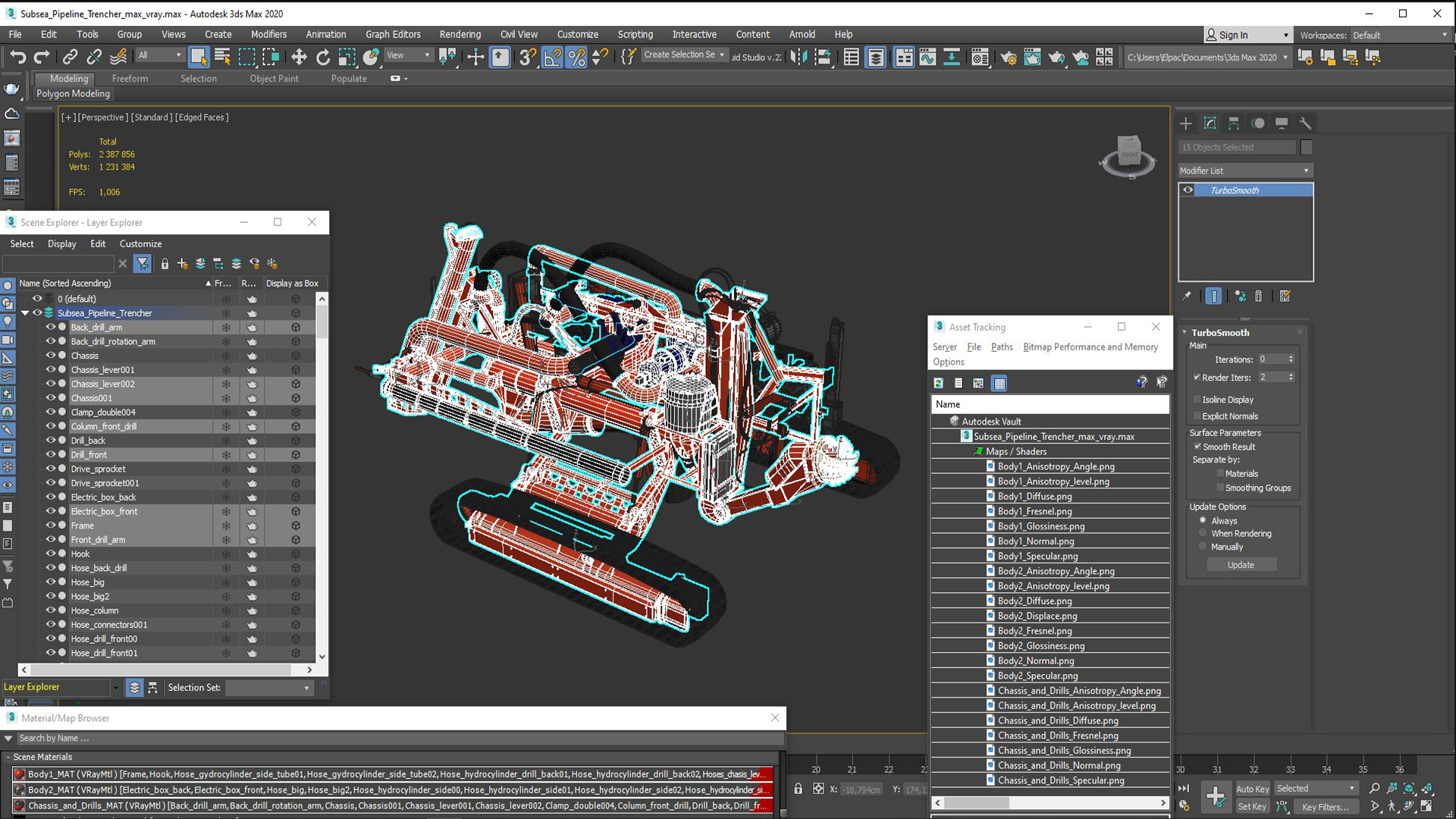 Subsea Pipeline Trencher 3D model