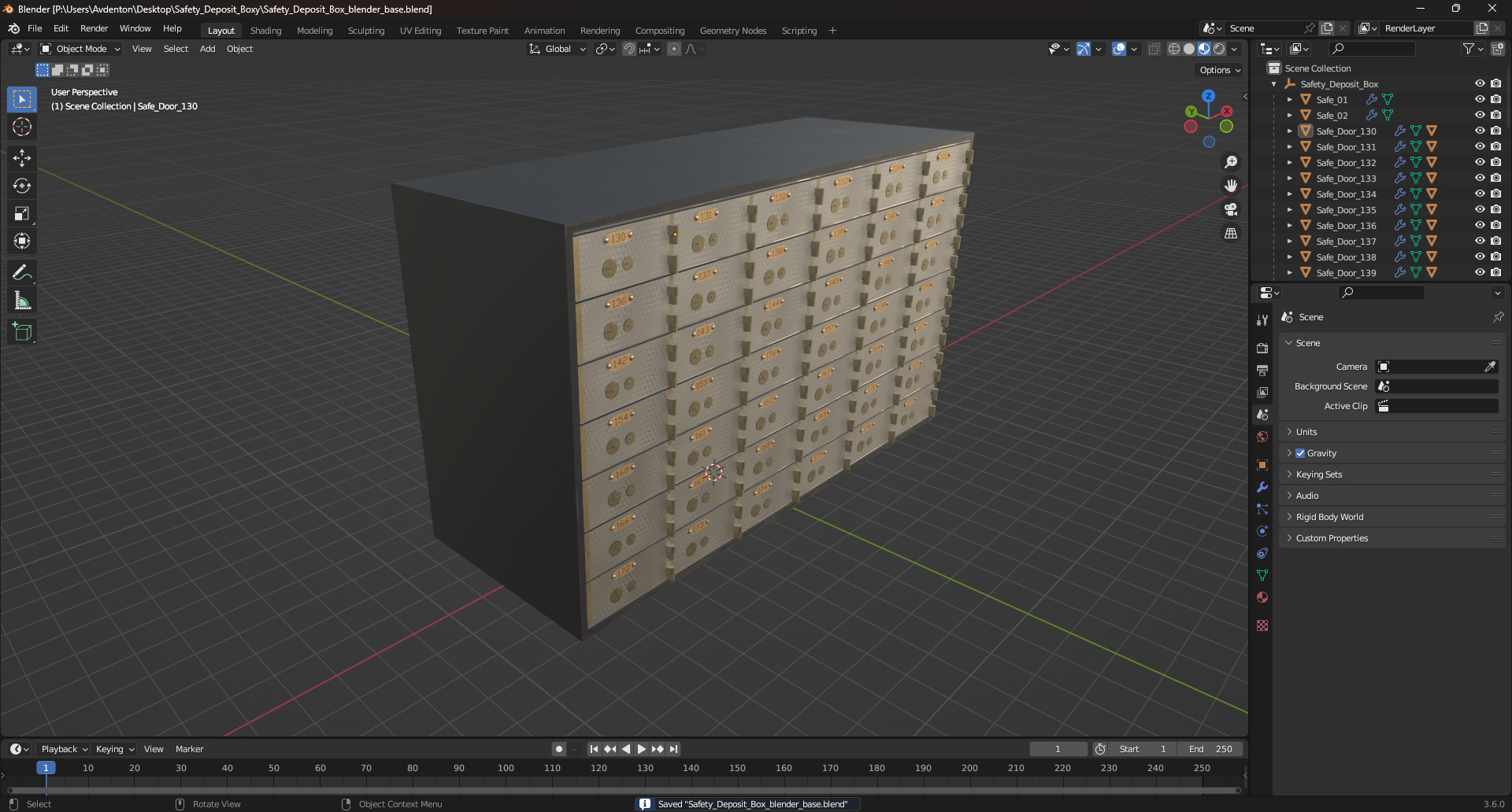 3D Safety Deposit Box model