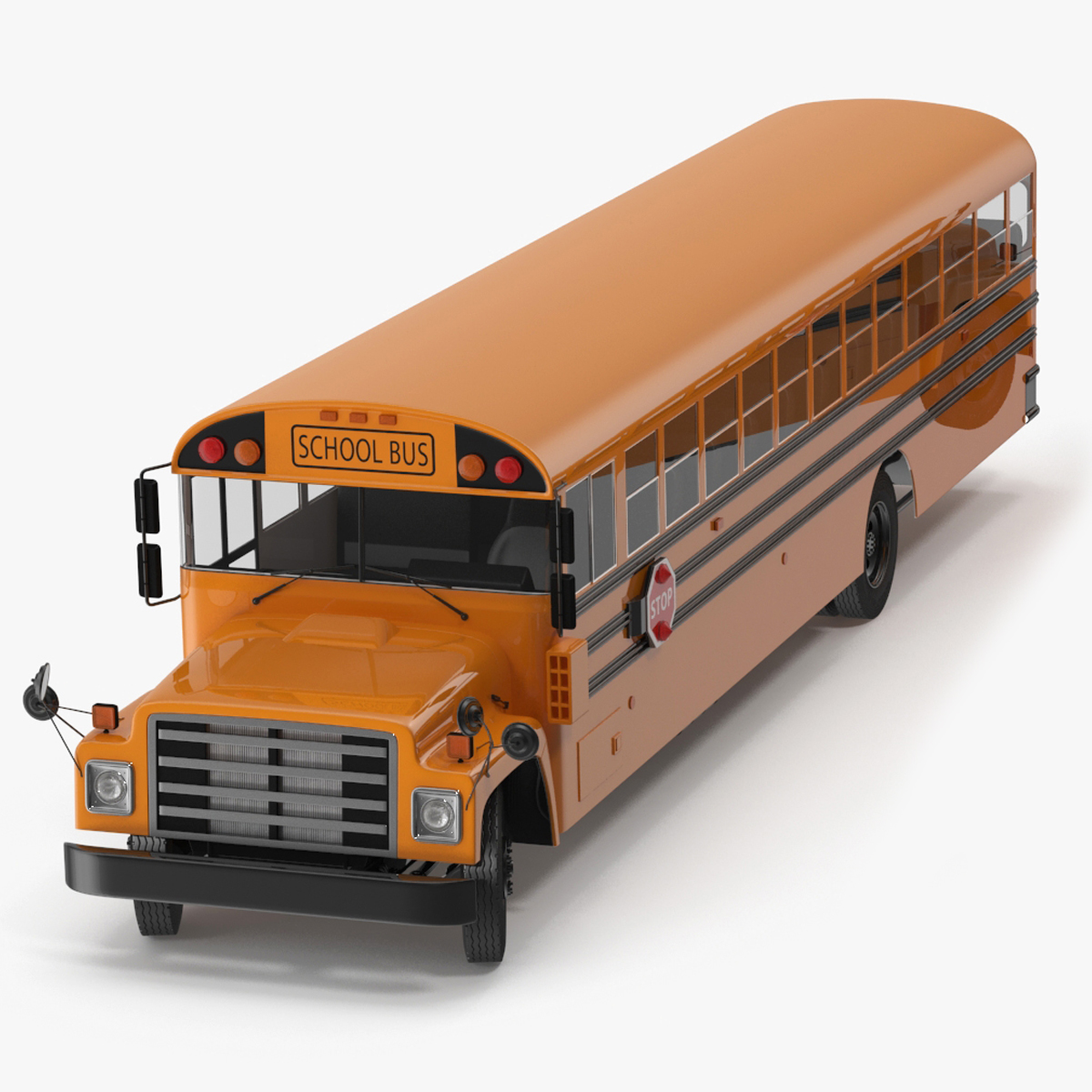 3D model Old School Bus Rigged for Maya