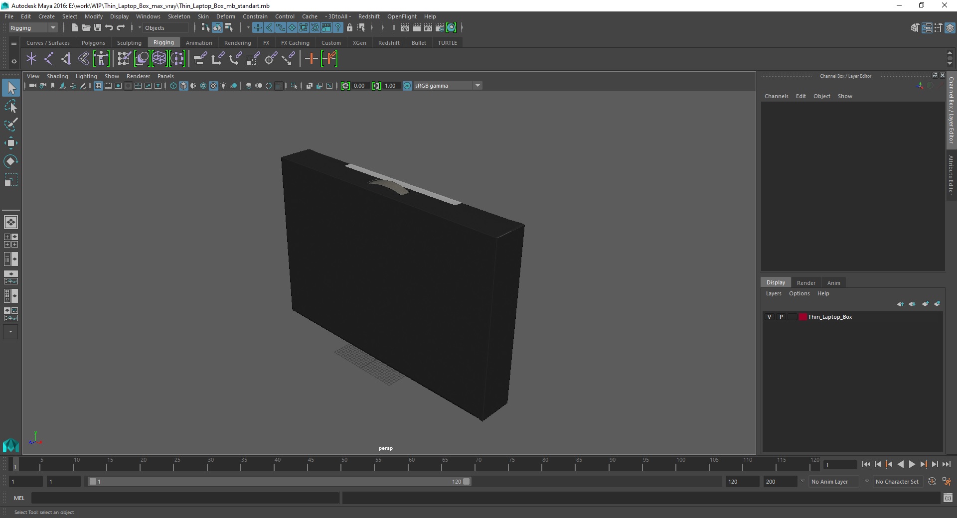 3D model Thin Laptop Box