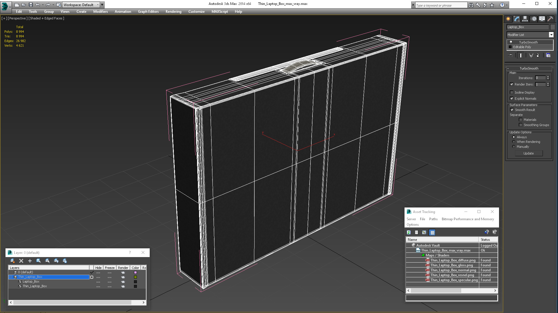 3D model Thin Laptop Box