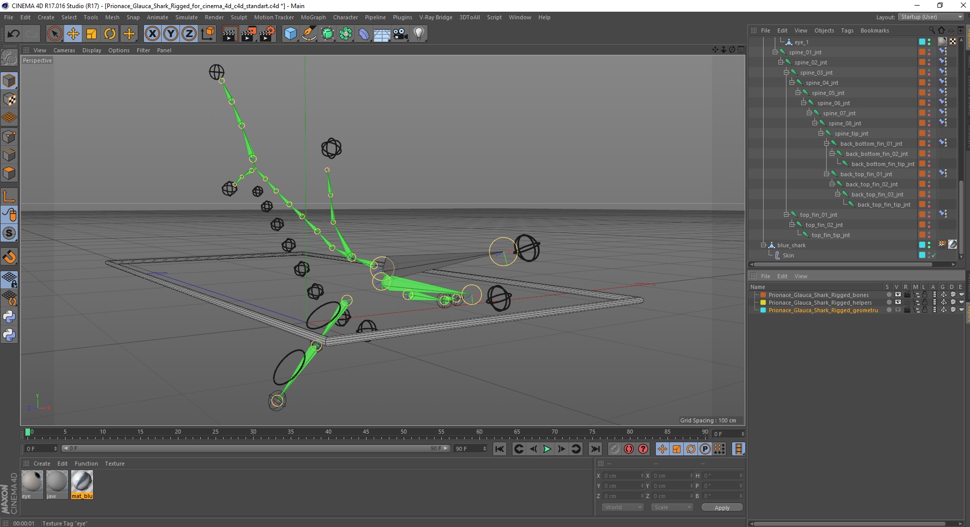 Prionace Glauca Shark Rigged for Cinema 4D 3D