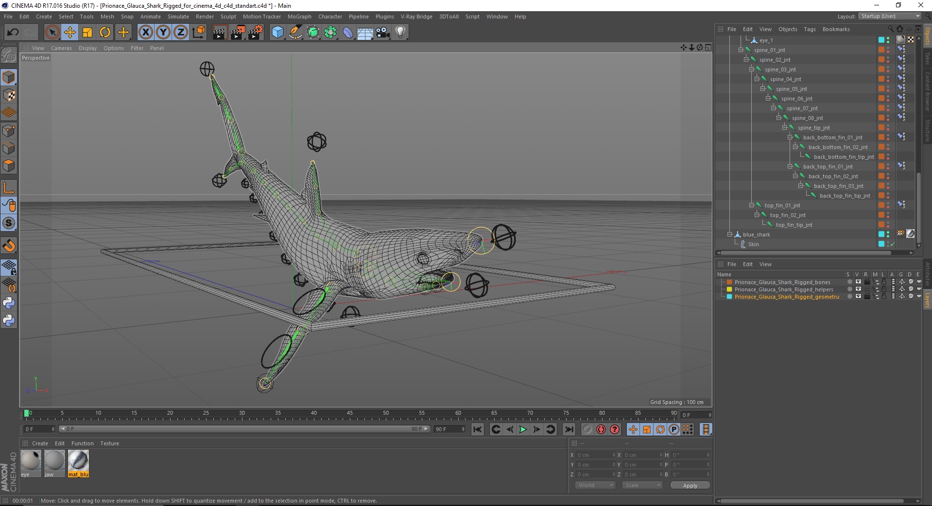 Prionace Glauca Shark Rigged for Cinema 4D 3D