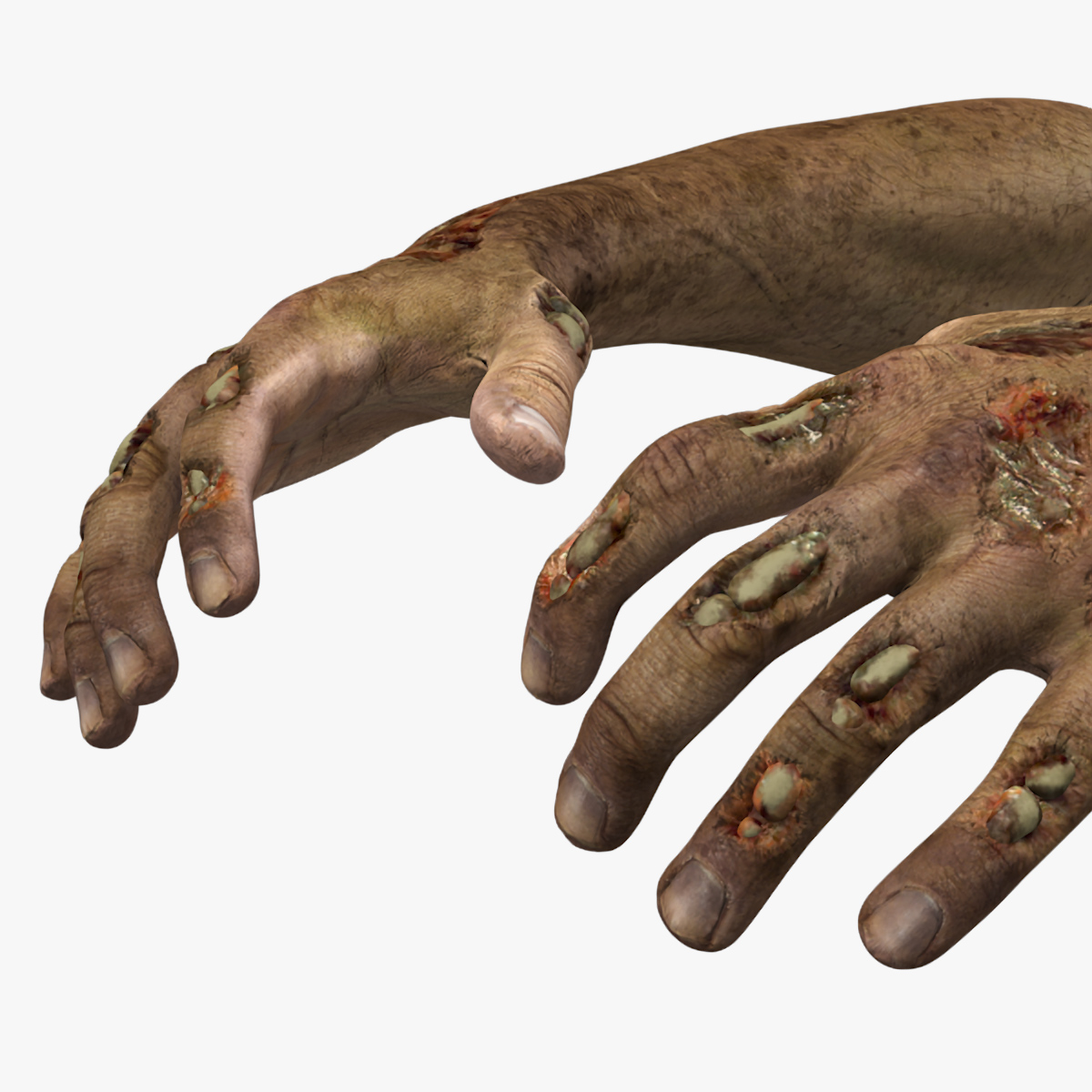 Realistic Zombie Hands Rigged 3D model