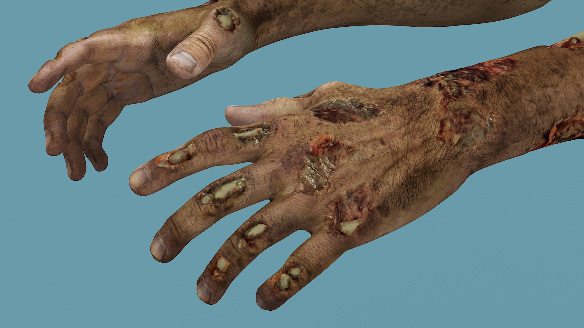 Realistic Zombie Hands Rigged 3D model