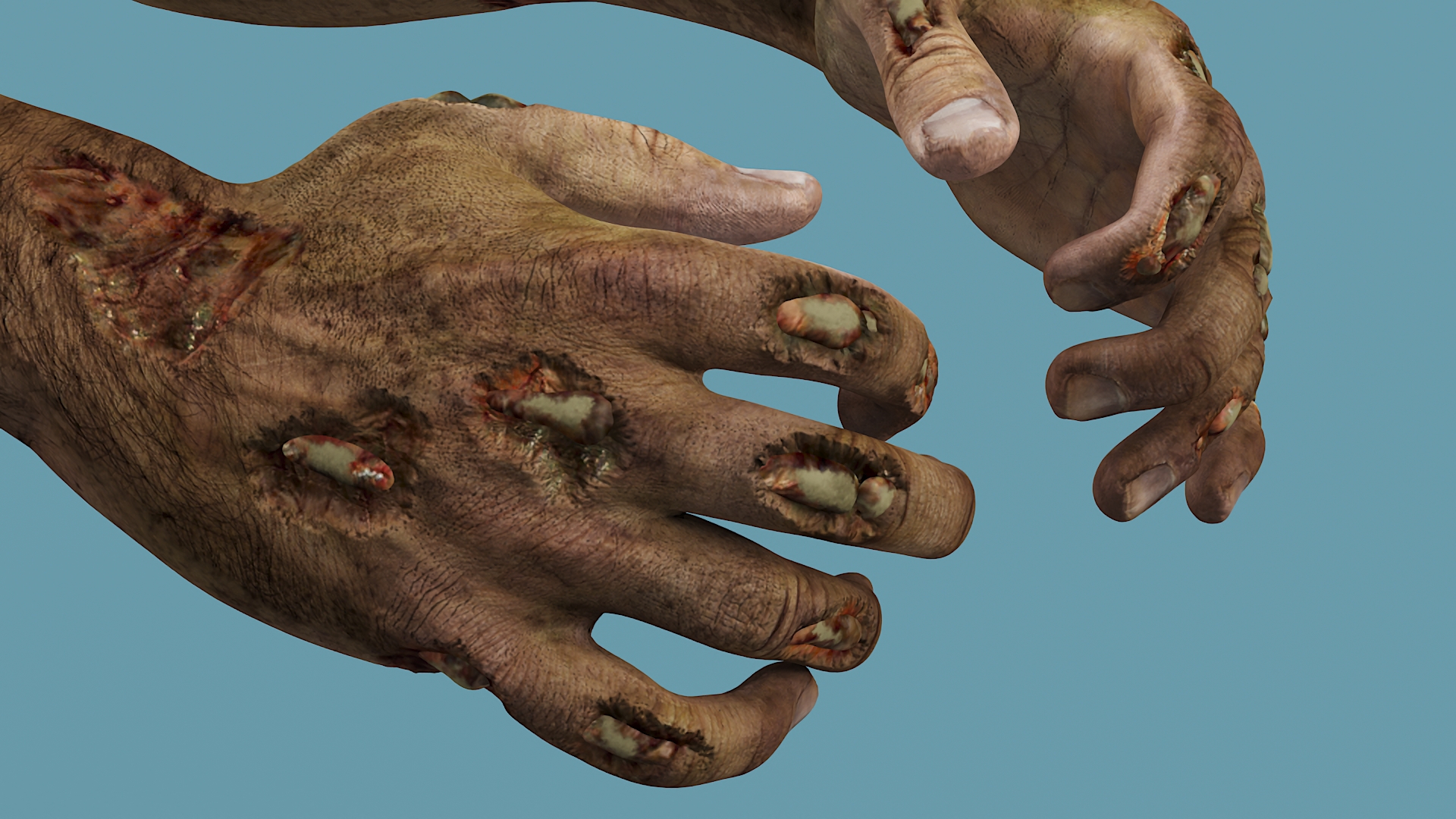 Realistic Zombie Hands Rigged 3D model