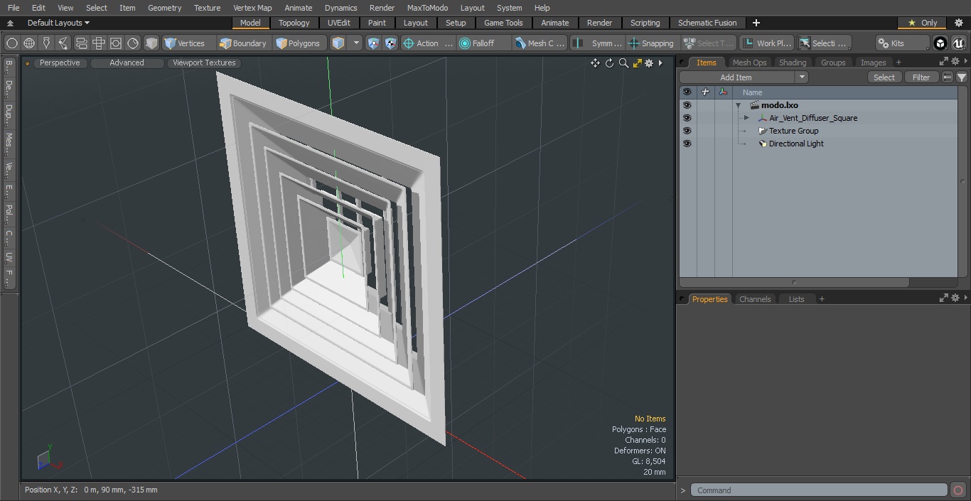 Air Vent Diffuser Square 3D model