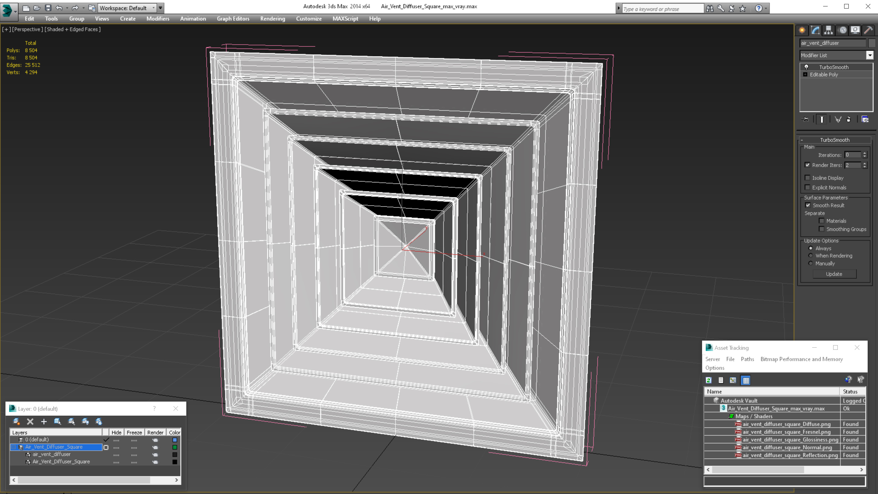 Air Vent Diffuser Square 3D model