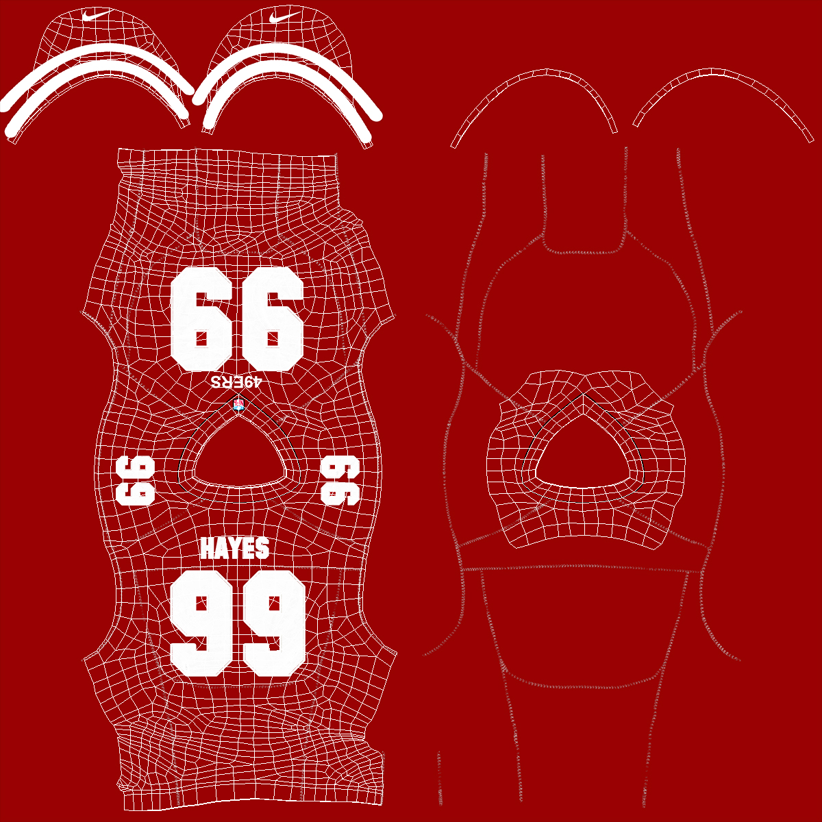 3D San Francisco 49ers American Football Player Crouching Fur model