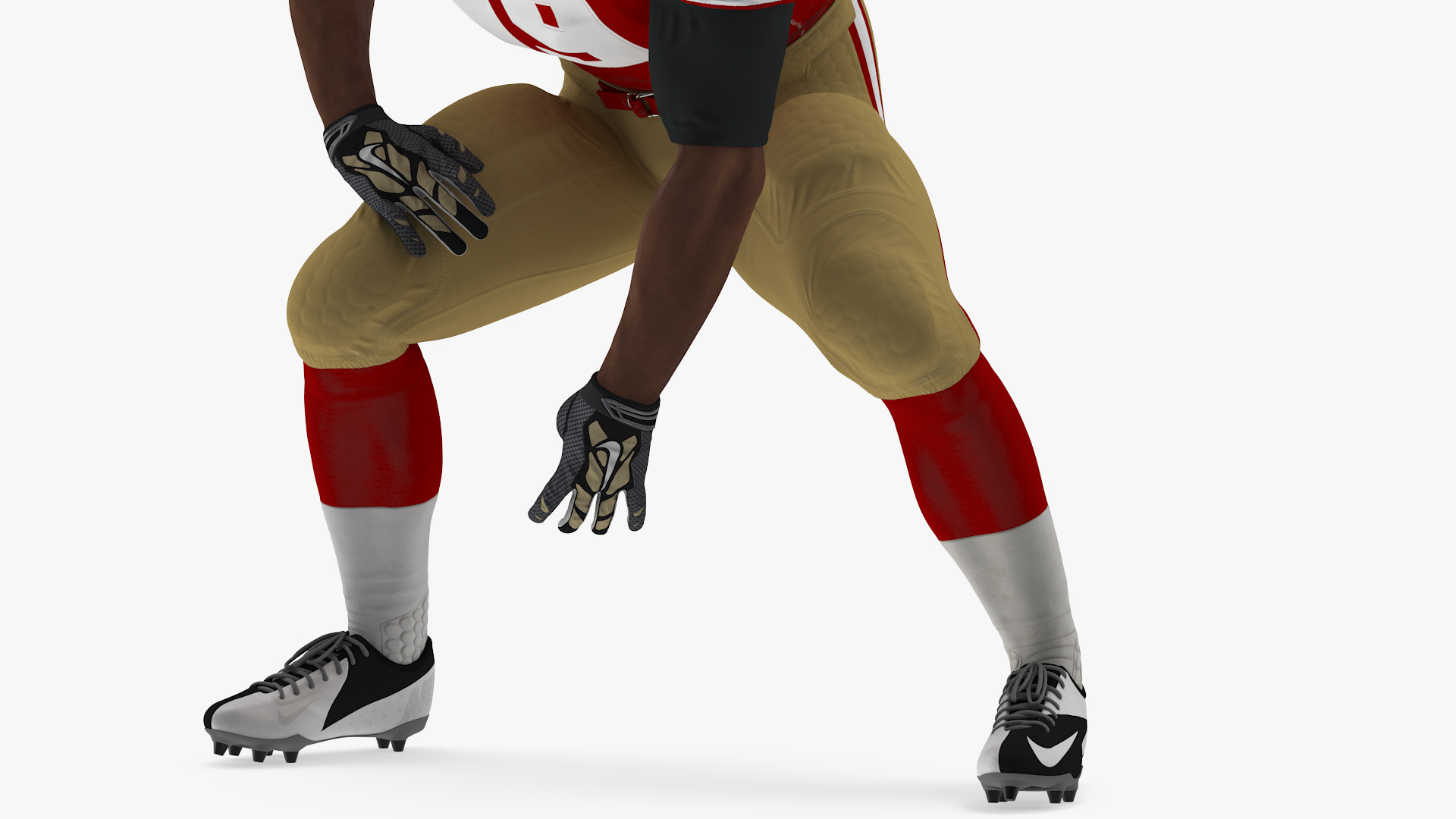 3D San Francisco 49ers American Football Player Crouching Fur model