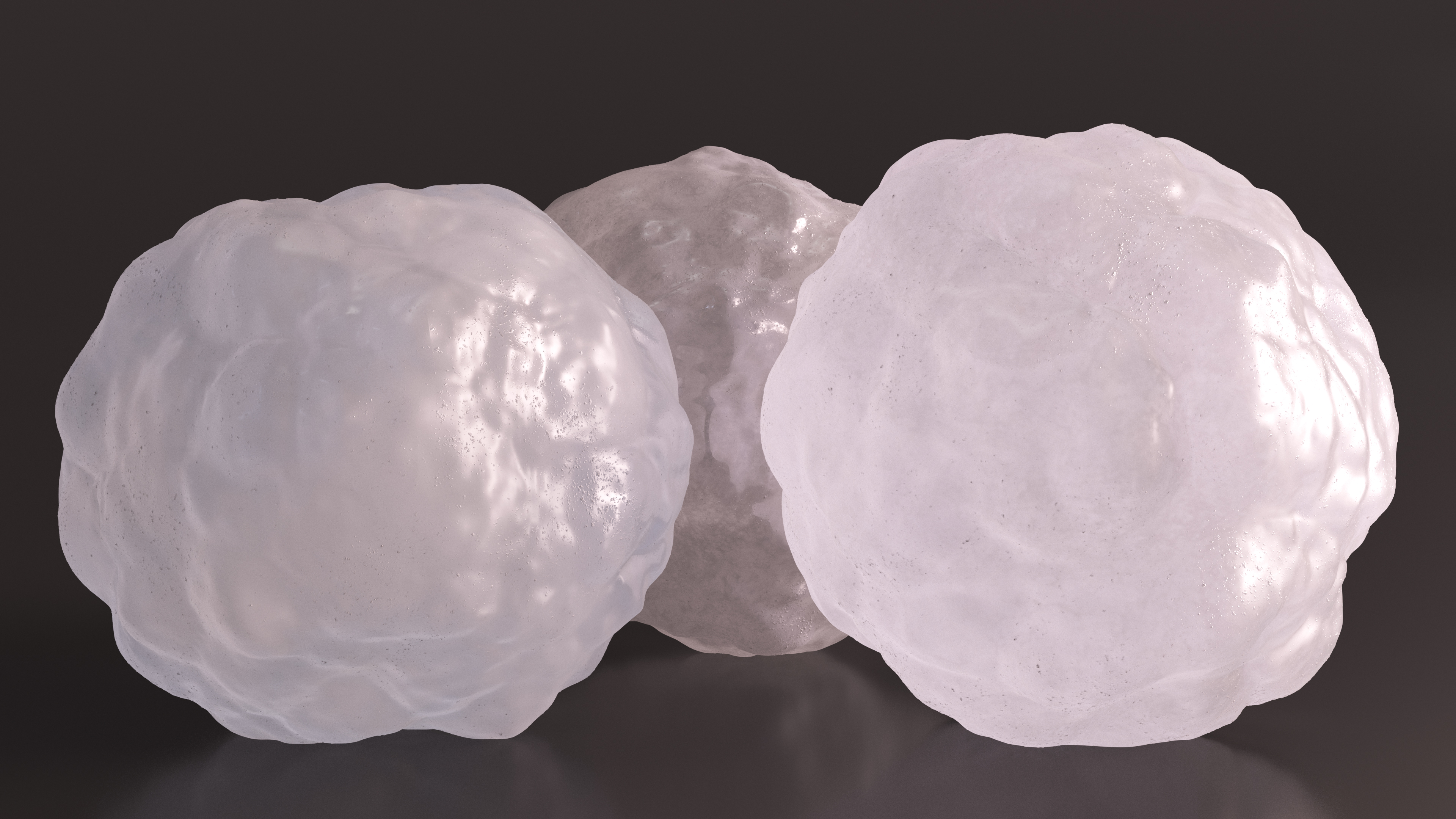 Three Large Hailstones 3D