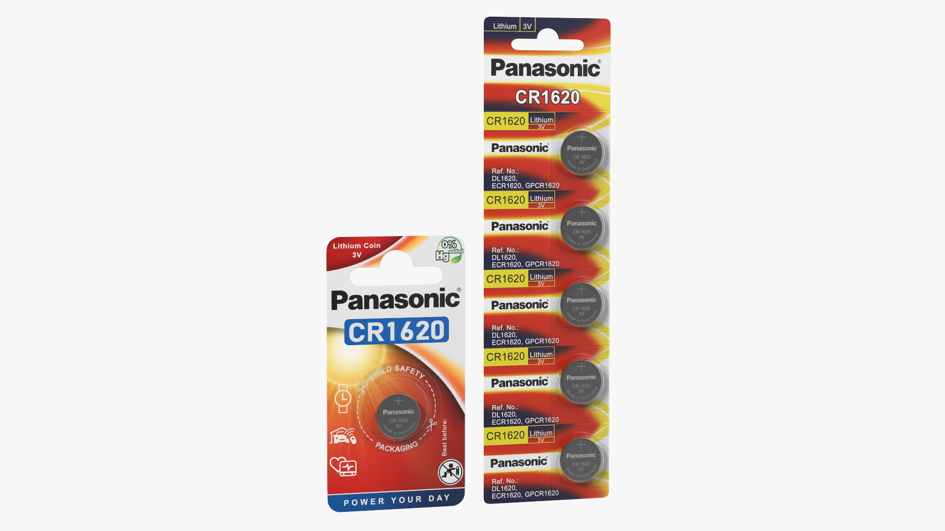 3D model Panasonic CR1620 Coin Battery Blister Package