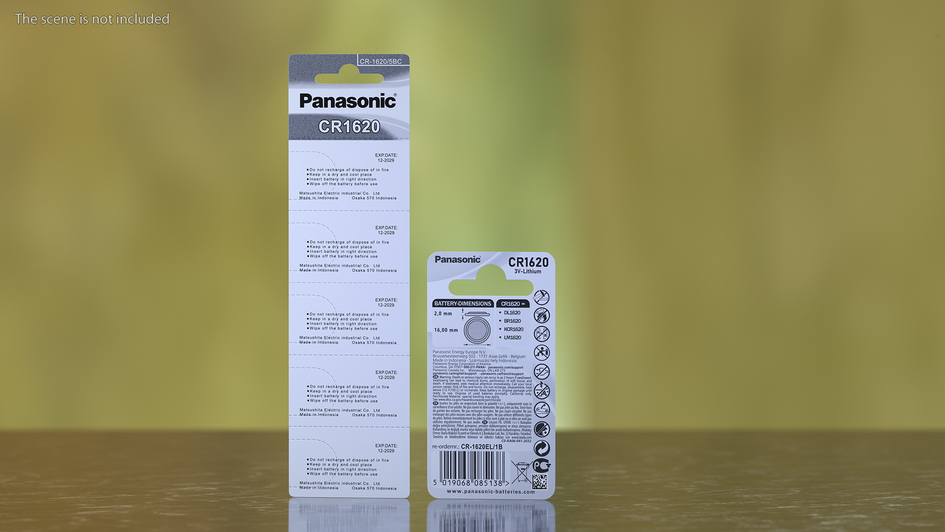 3D model Panasonic CR1620 Coin Battery Blister Package
