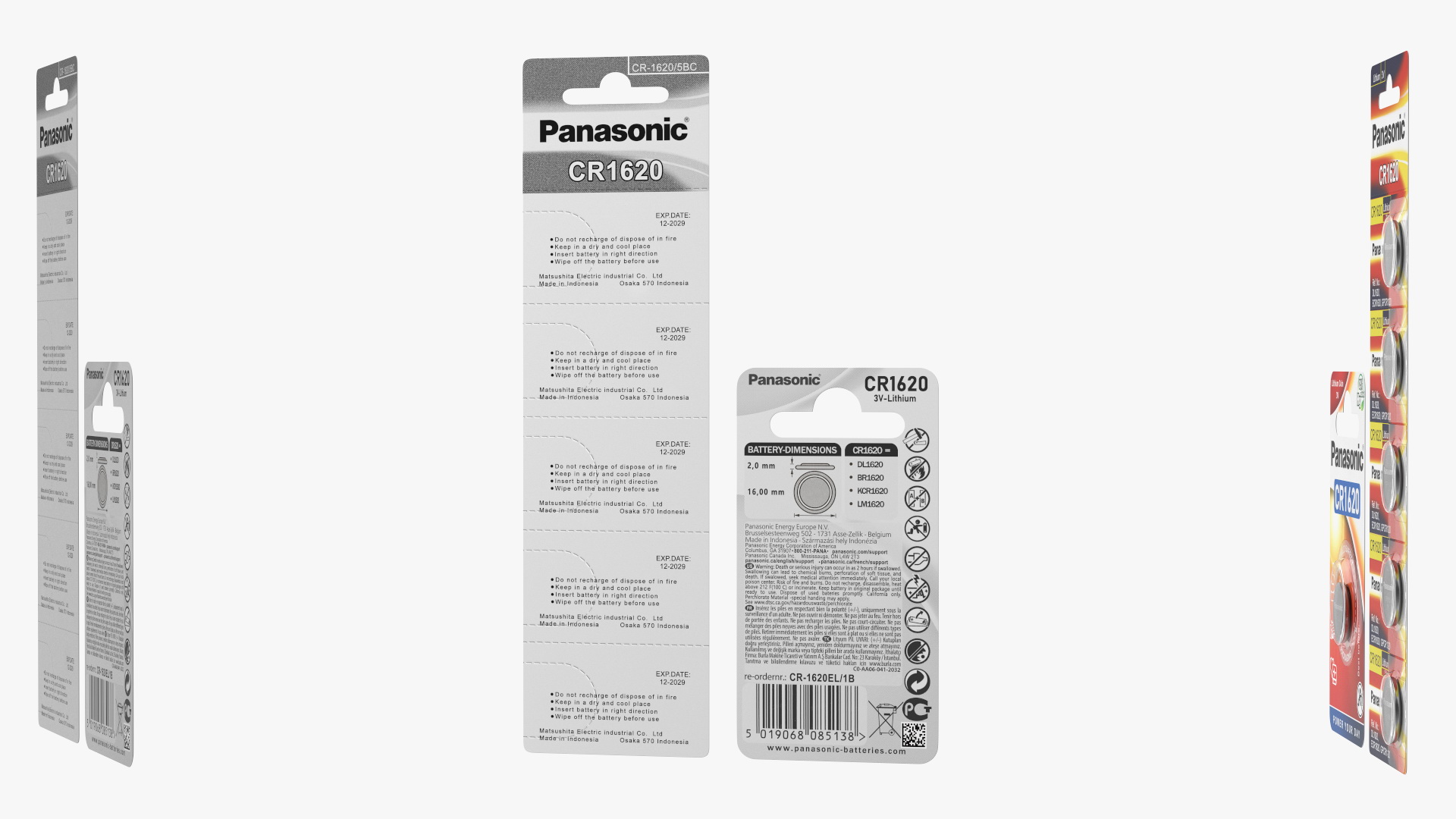 3D model Panasonic CR1620 Coin Battery Blister Package