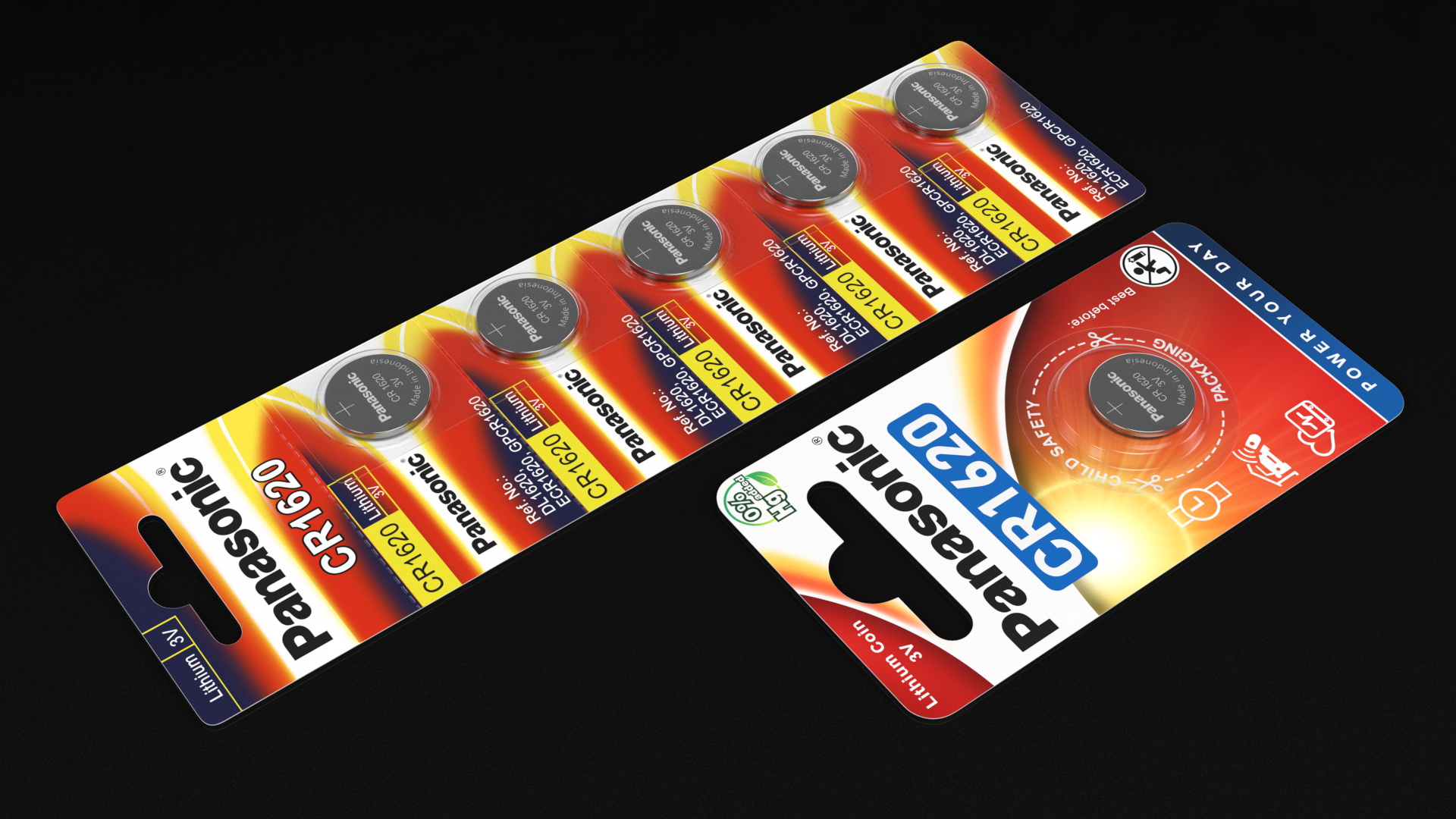 3D model Panasonic CR1620 Coin Battery Blister Package