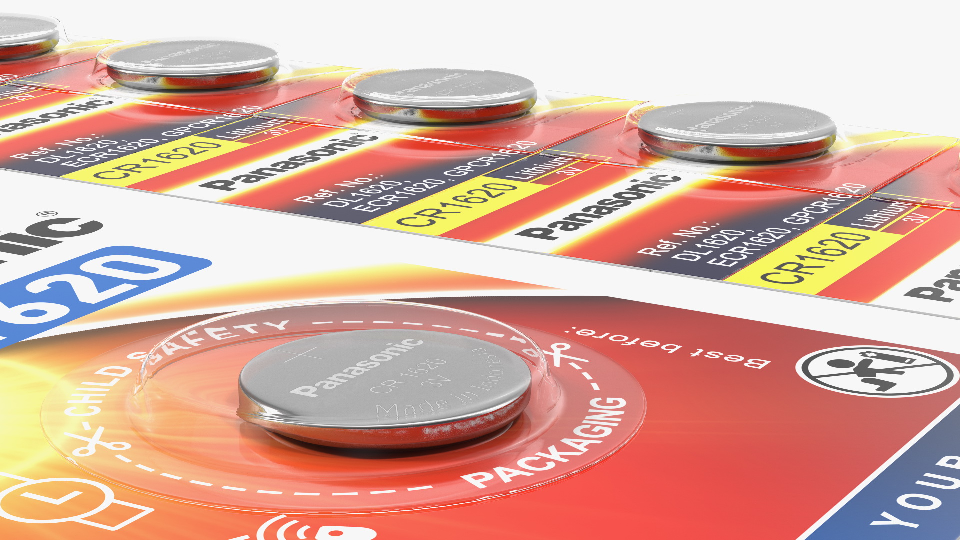 3D model Panasonic CR1620 Coin Battery Blister Package