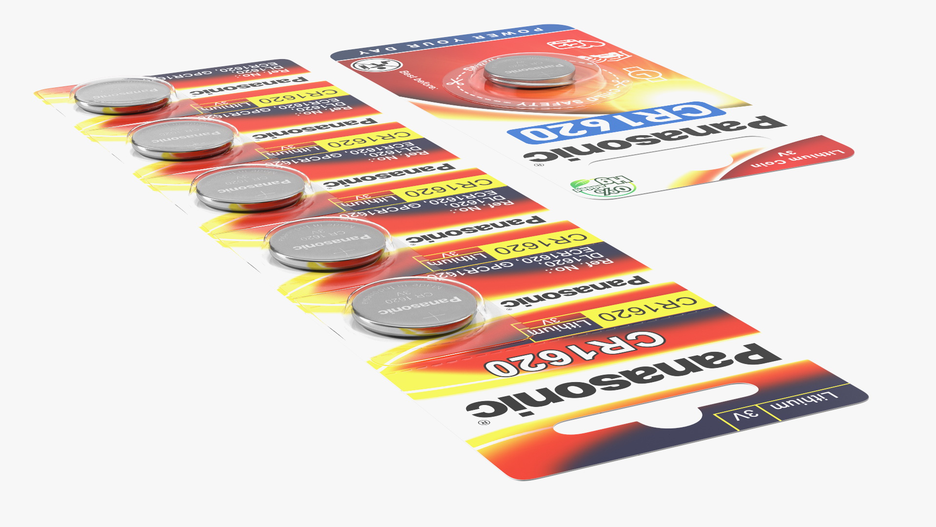3D model Panasonic CR1620 Coin Battery Blister Package