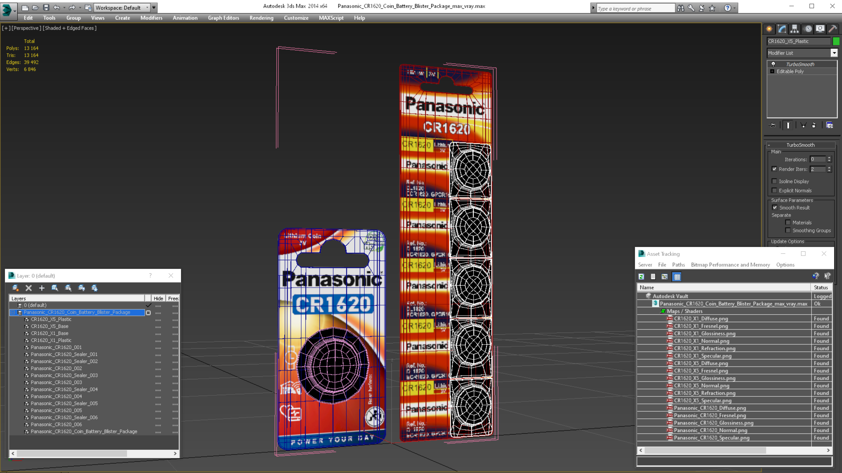 3D model Panasonic CR1620 Coin Battery Blister Package