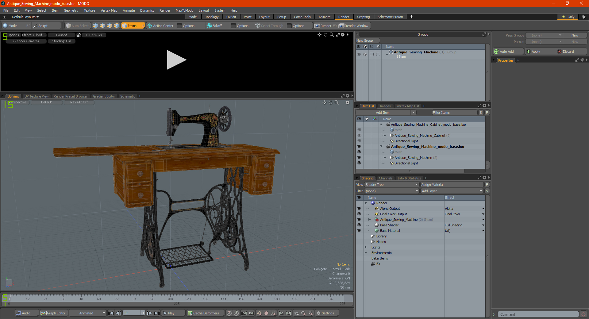 Antique Sewing Machine 3D