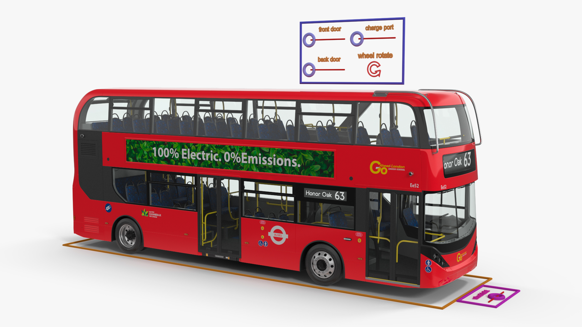 3D BYD Routemaster Double Decker Rigged