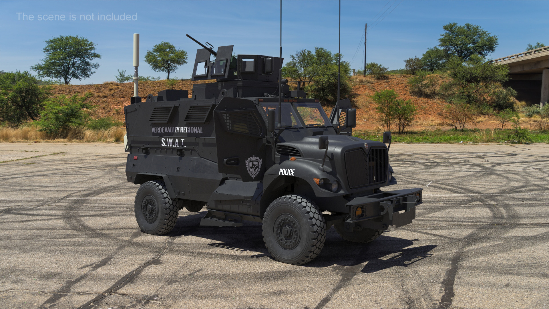 3D SWAT Vehicle International MaxxPro Rigged
