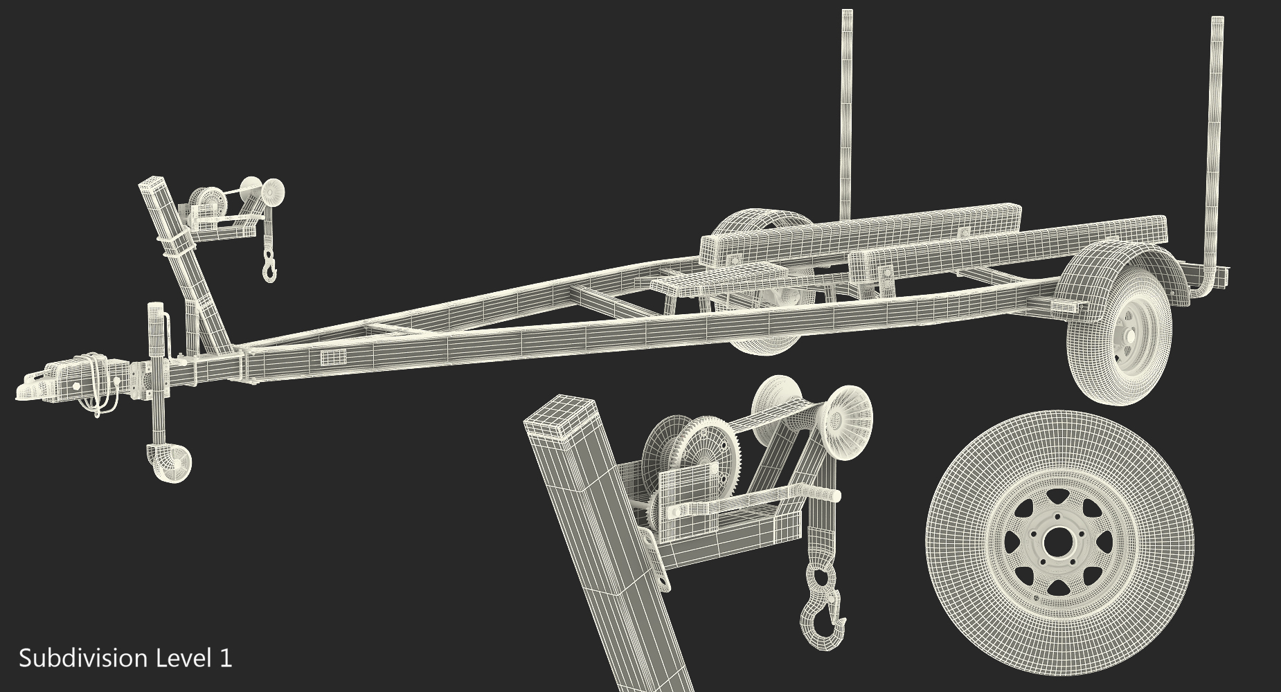 Boat Trailer Skid Type 3D