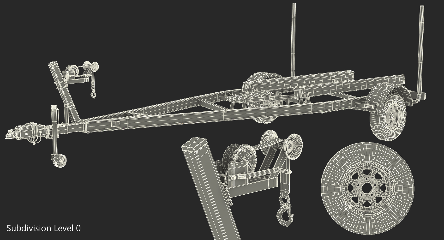 Boat Trailer Skid Type 3D