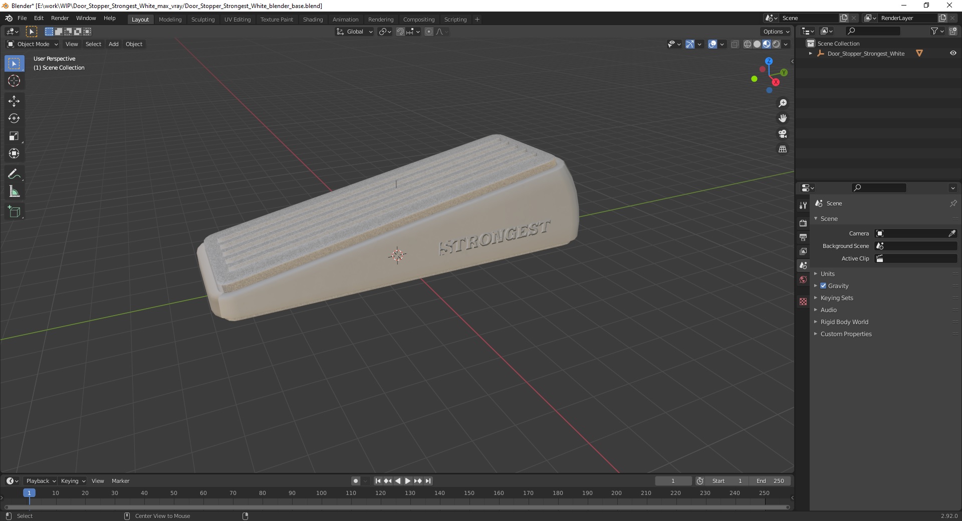3D Door Stopper Strongest White model