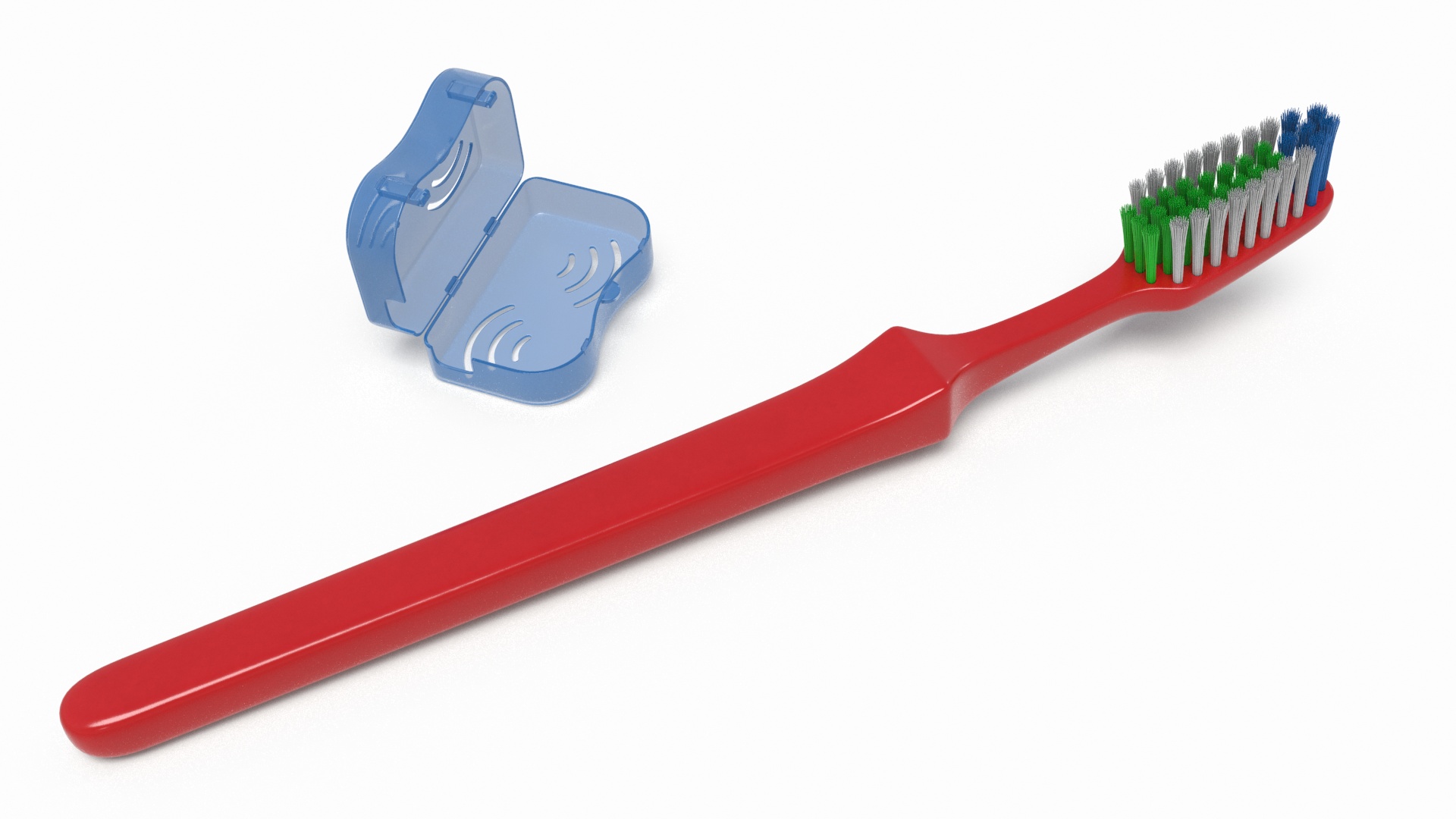 3D model Toothbrush with Case Open