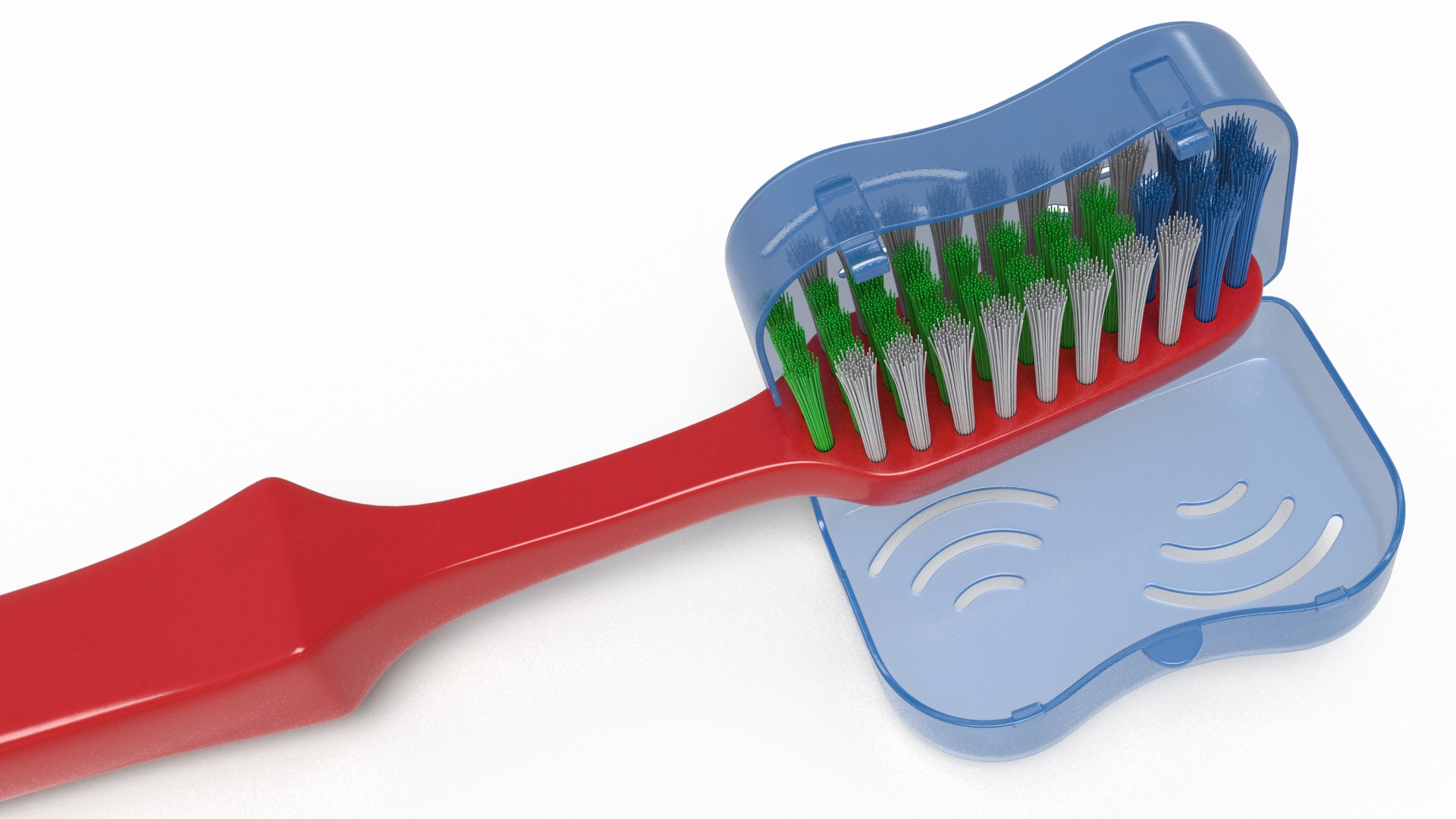 3D model Toothbrush with Case Open