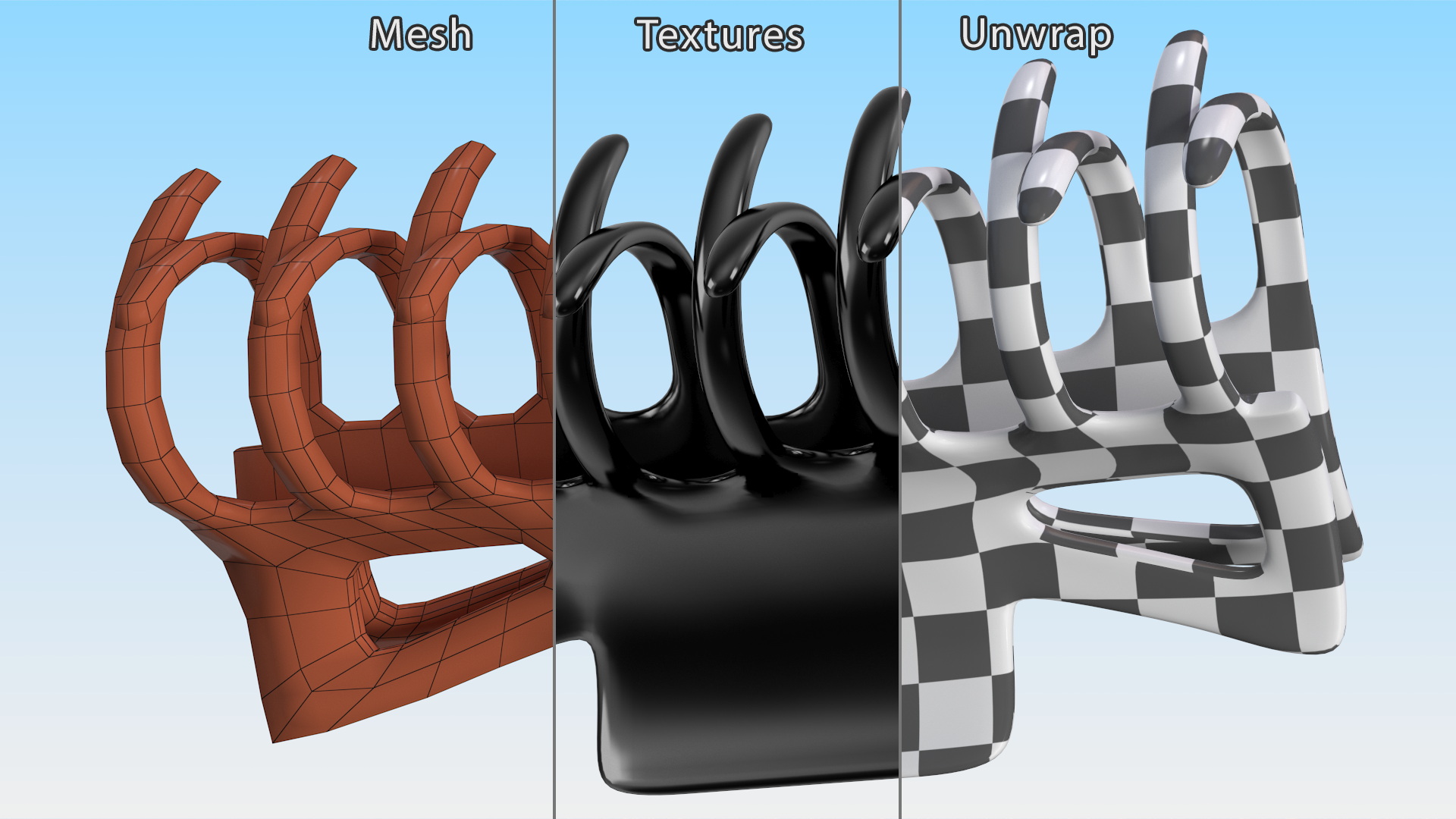 Plastic Claw Hair Clip 3D