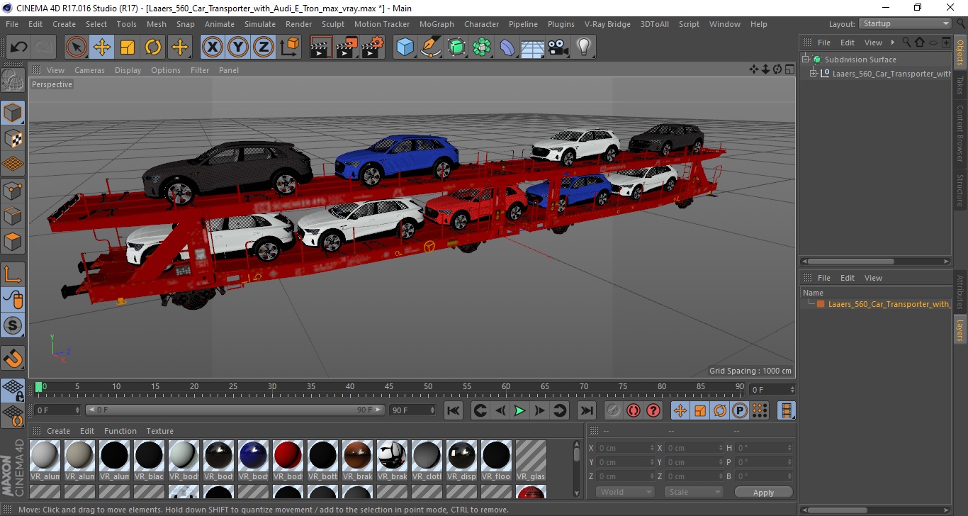 3D Laaers 560 Car Transporter with Audi E Tron model