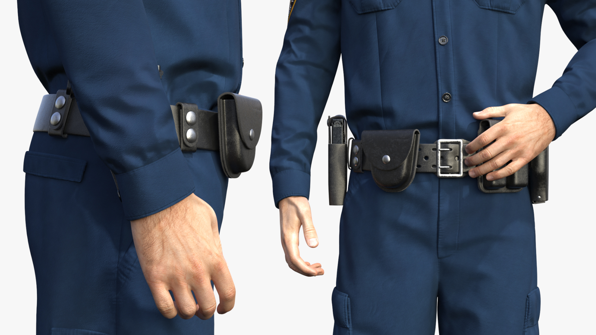 3D model NY Police Officer Standing Pose Fur