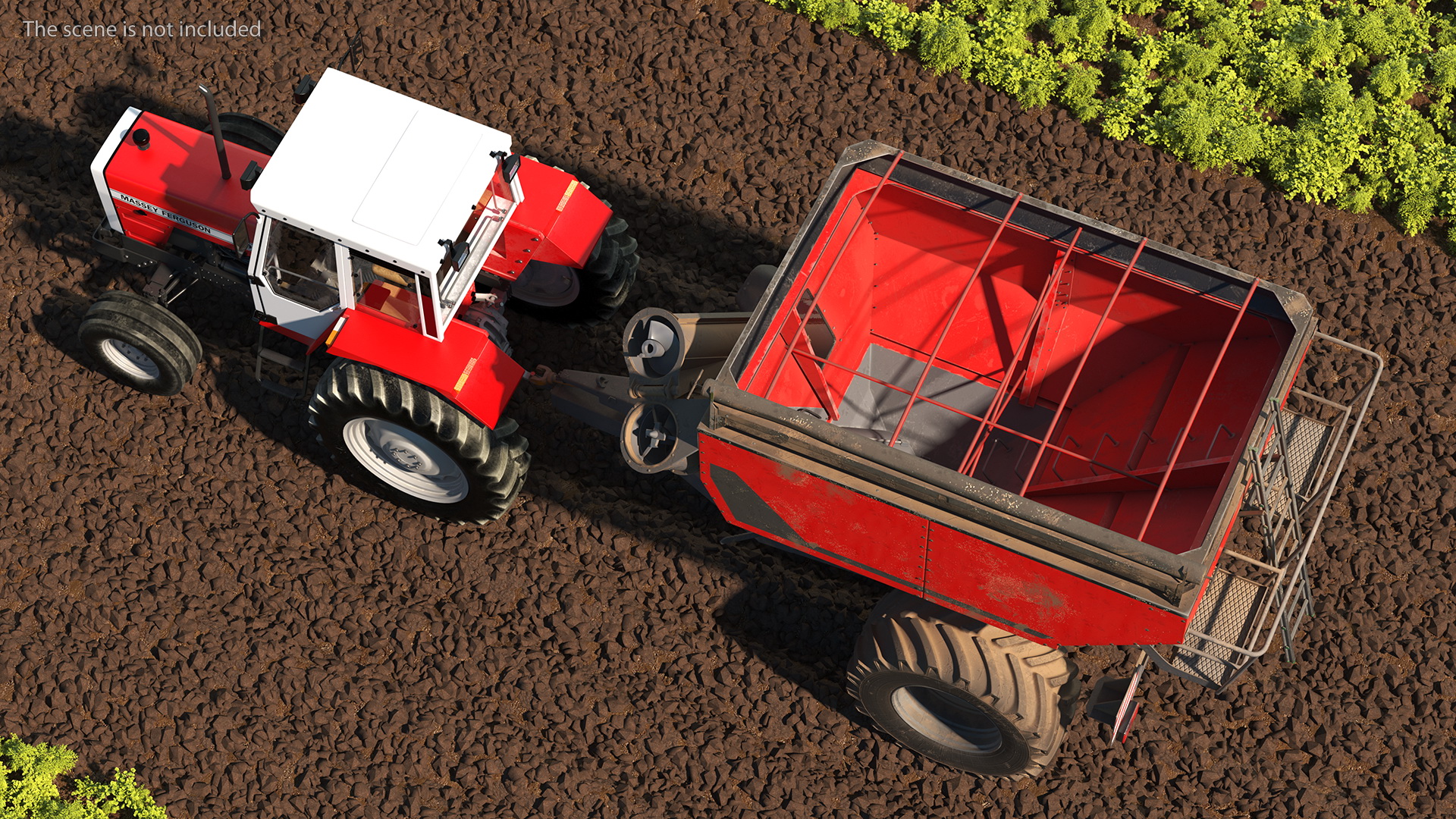 3D Vintage Tractor Ferguson 698 with Transbordeur