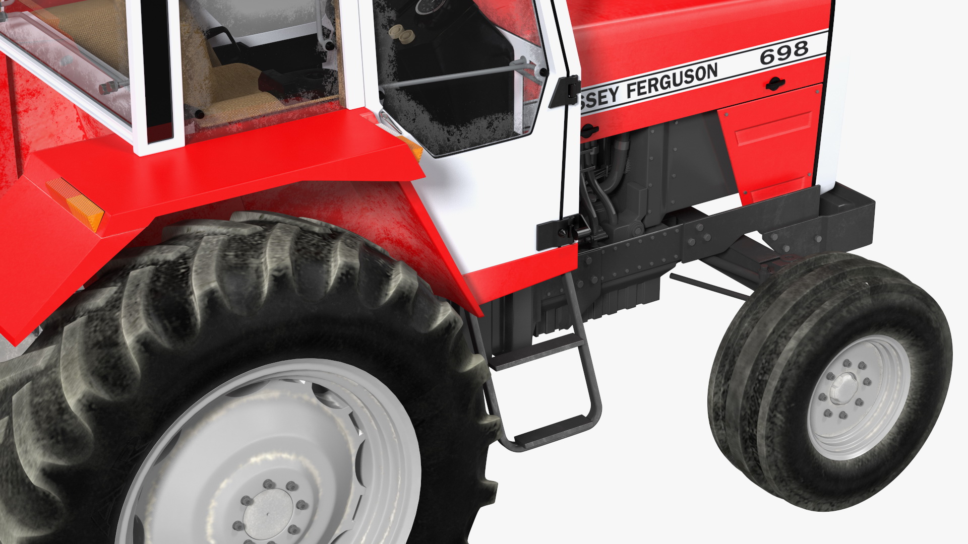 3D Vintage Tractor Ferguson 698 with Transbordeur